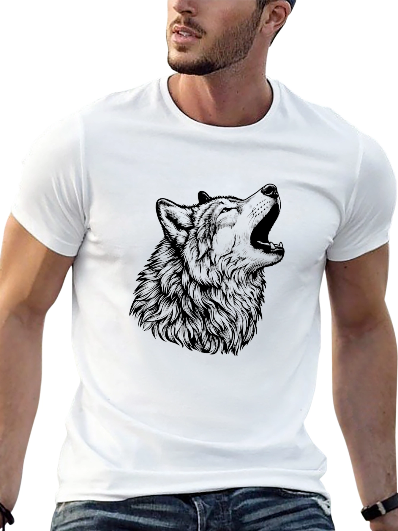 Black Wolf Graphic Tee - Mens Short Sleeve