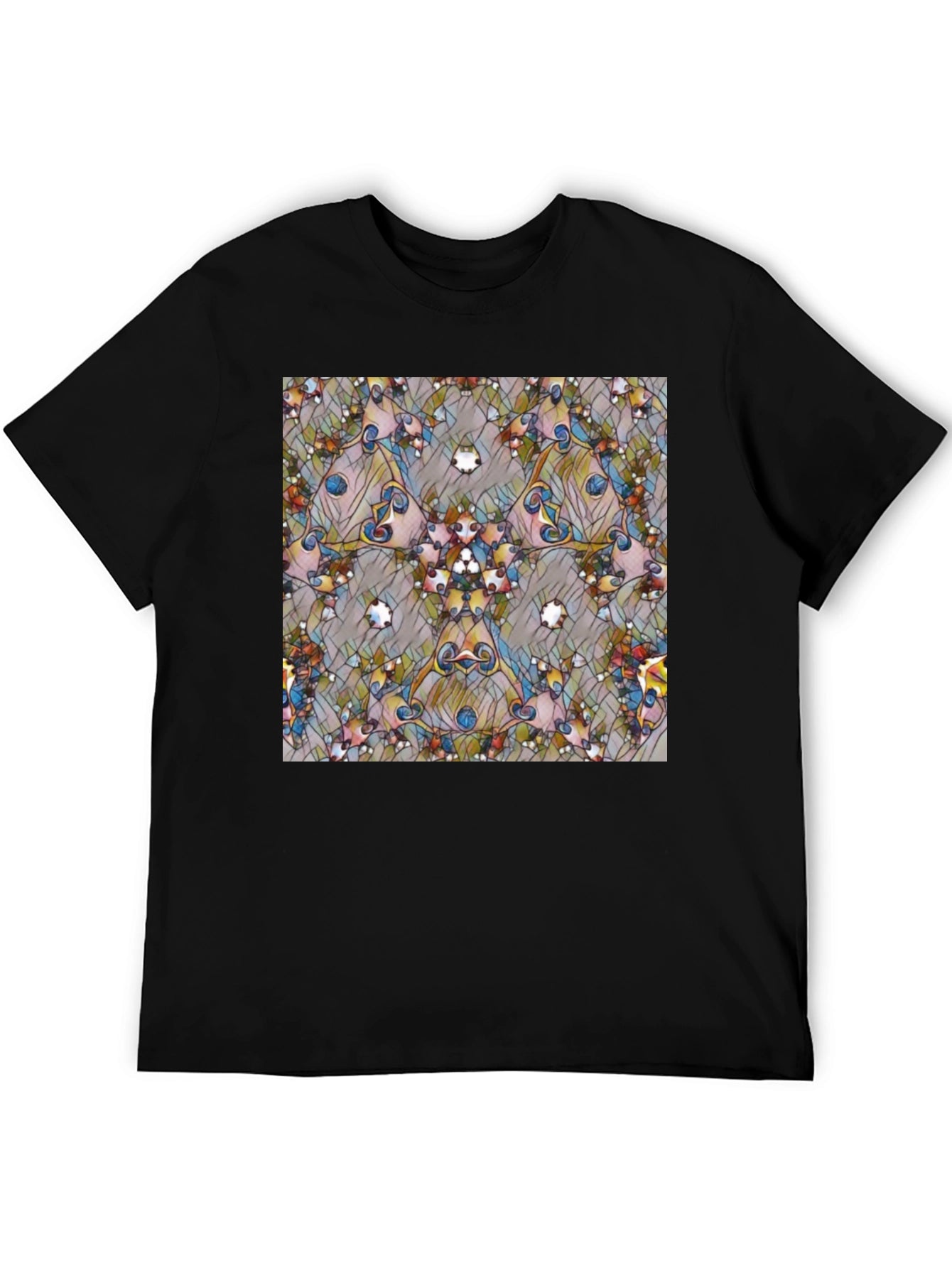 Kaleidoscope Art Black T-Shirt