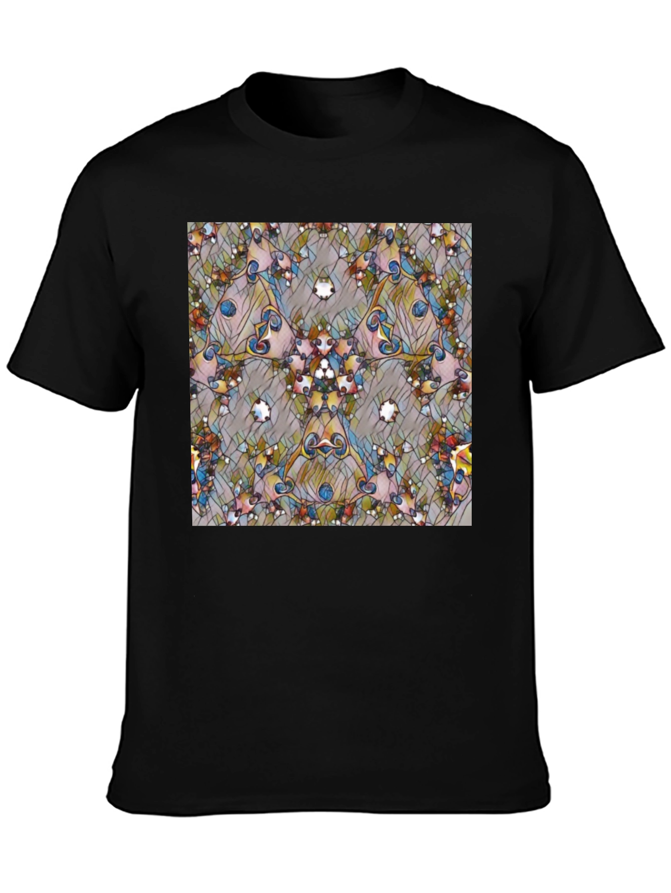 Kaleidoscope Art Black T-Shirt