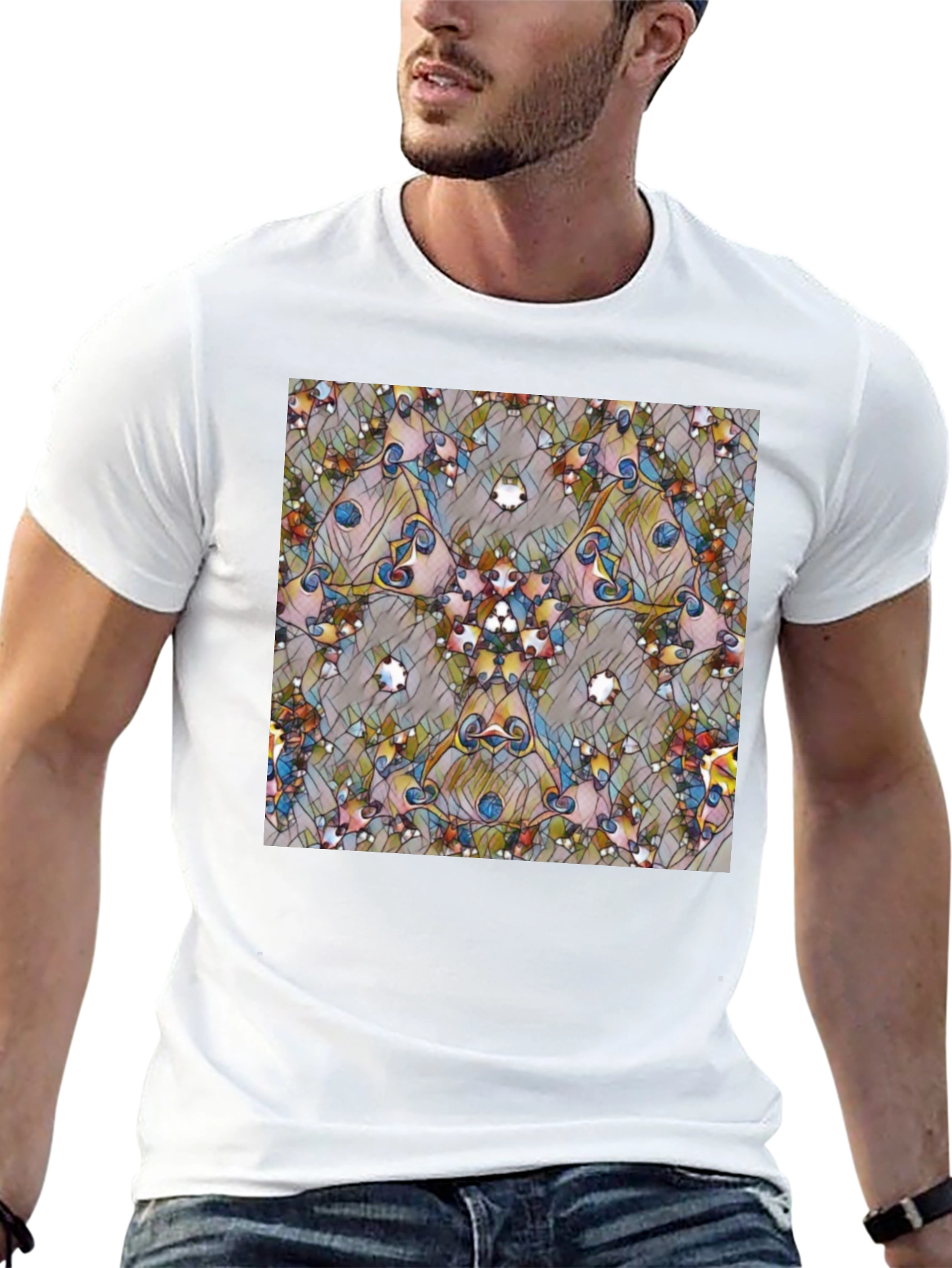 Kaleidoscope Art Black T-Shirt