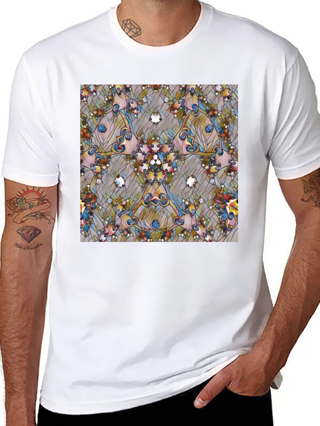 Kaleidoscope Art Black T-Shirt