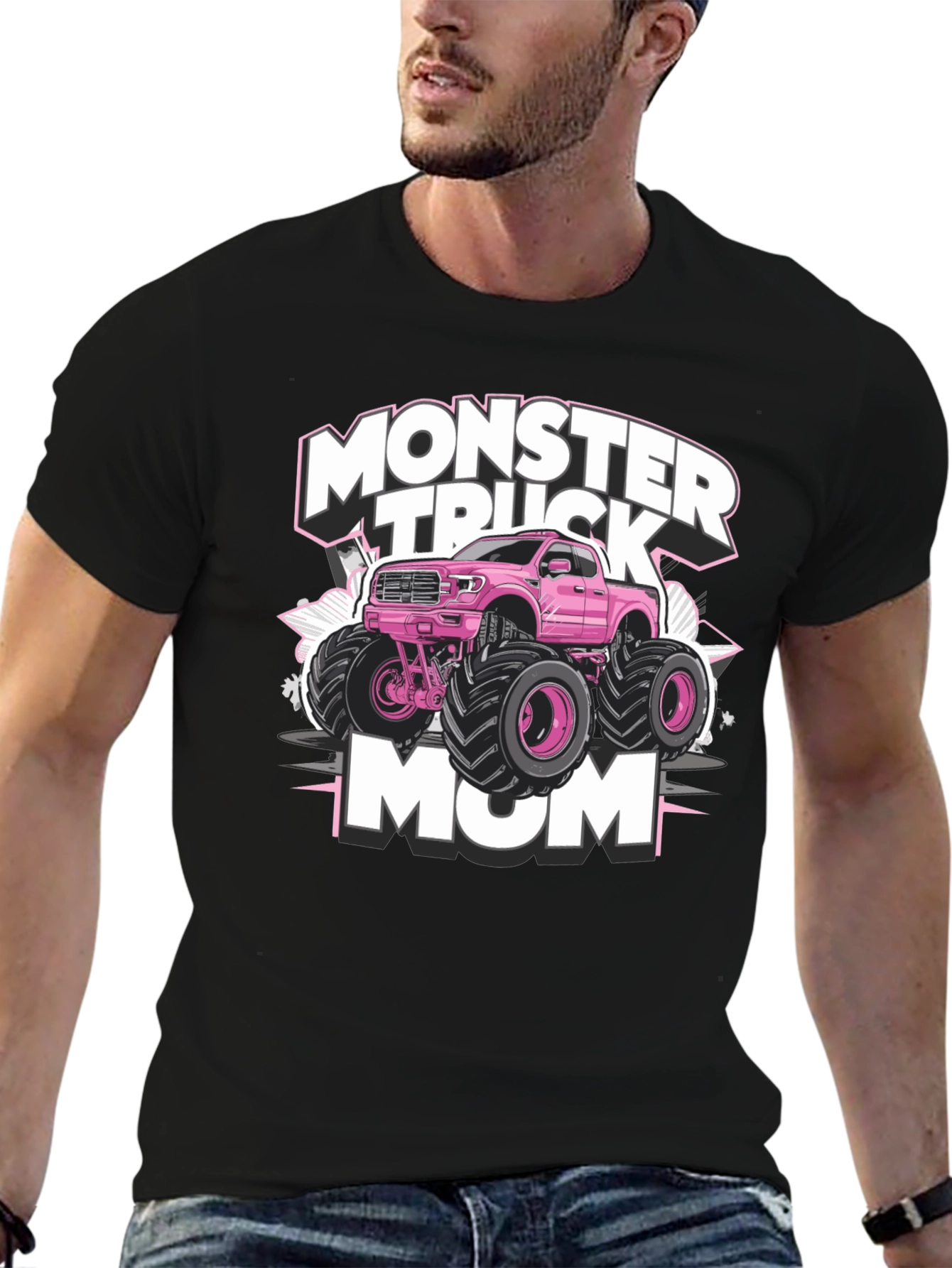 Monster Truck Mom Graphic T-Shirt - Black Cotton Tee