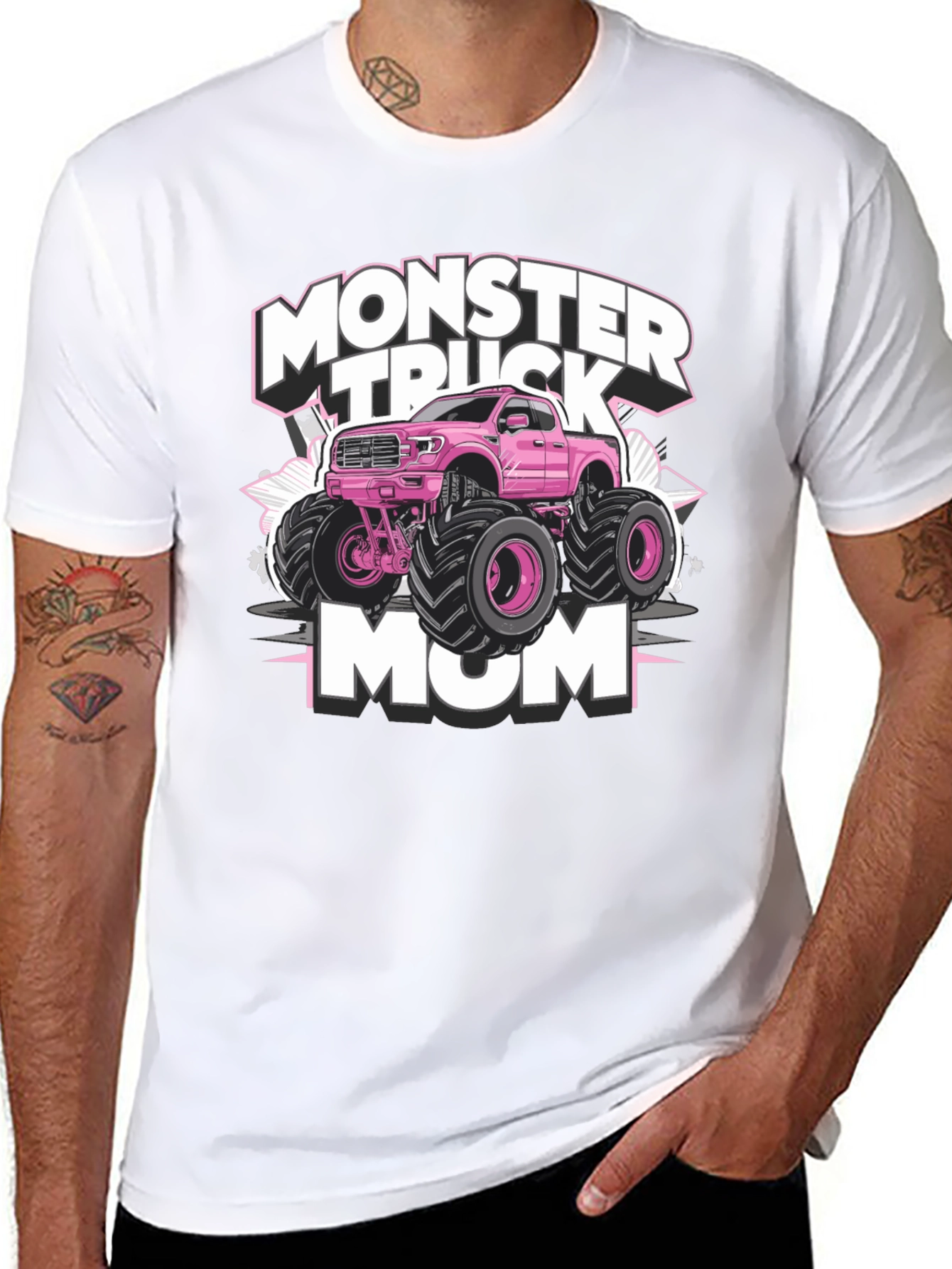 Monster Truck Mom Graphic T-Shirt - Black Cotton Tee