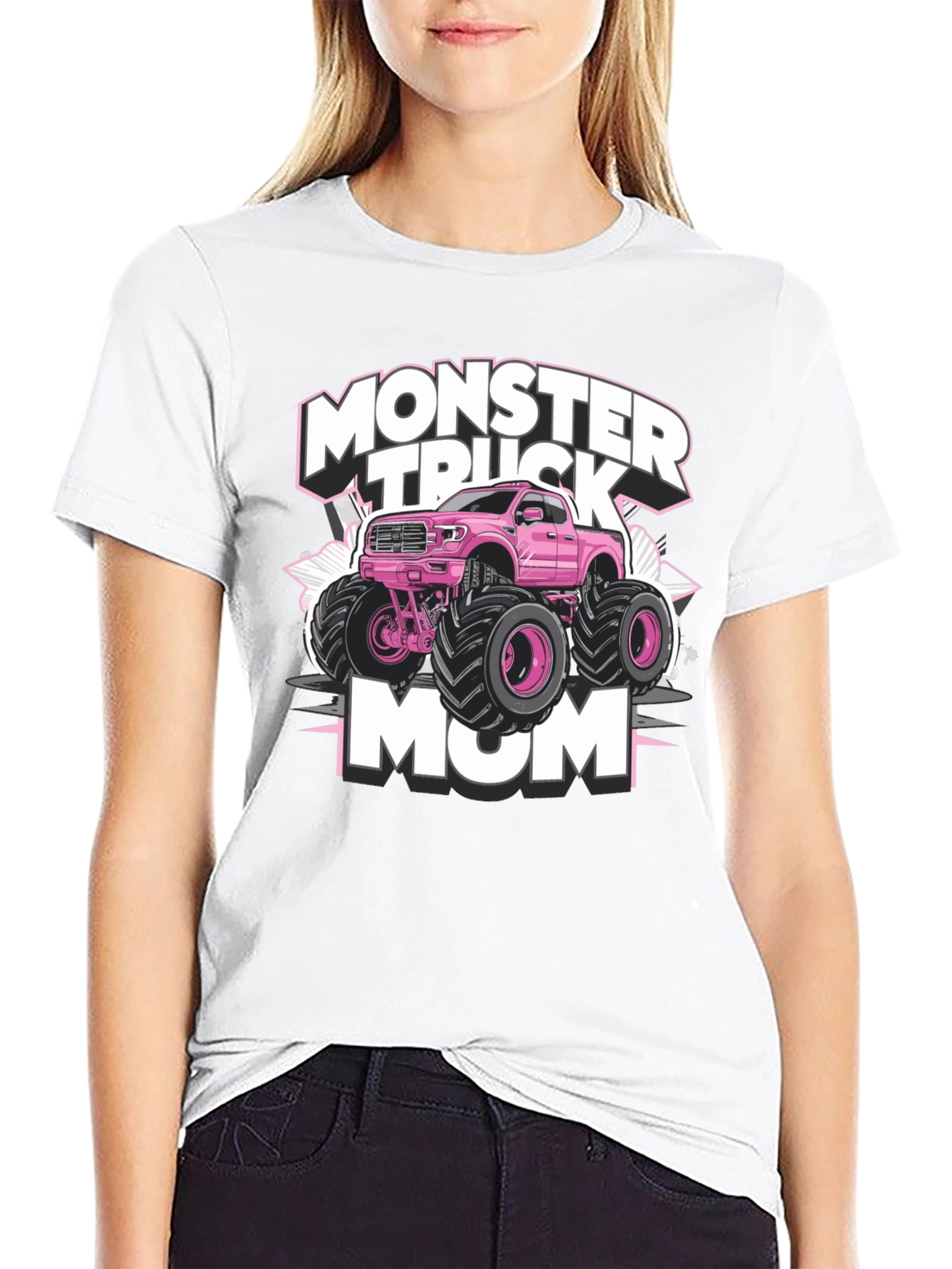 Monster Truck Mom Graphic T-Shirt - Black Cotton Tee