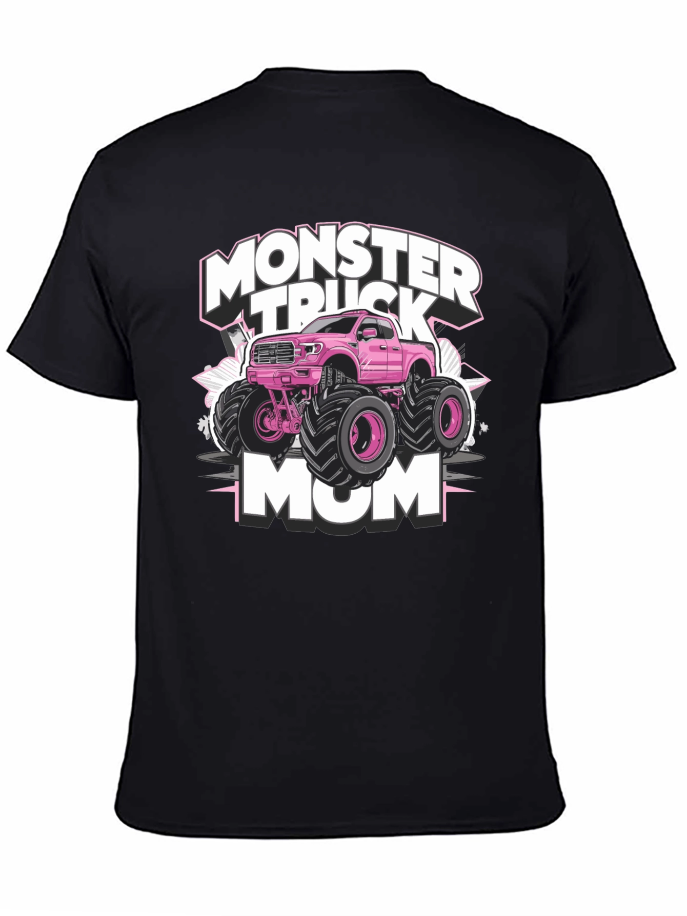Monster Truck Mom Graphic T-Shirt - Black Cotton Tee