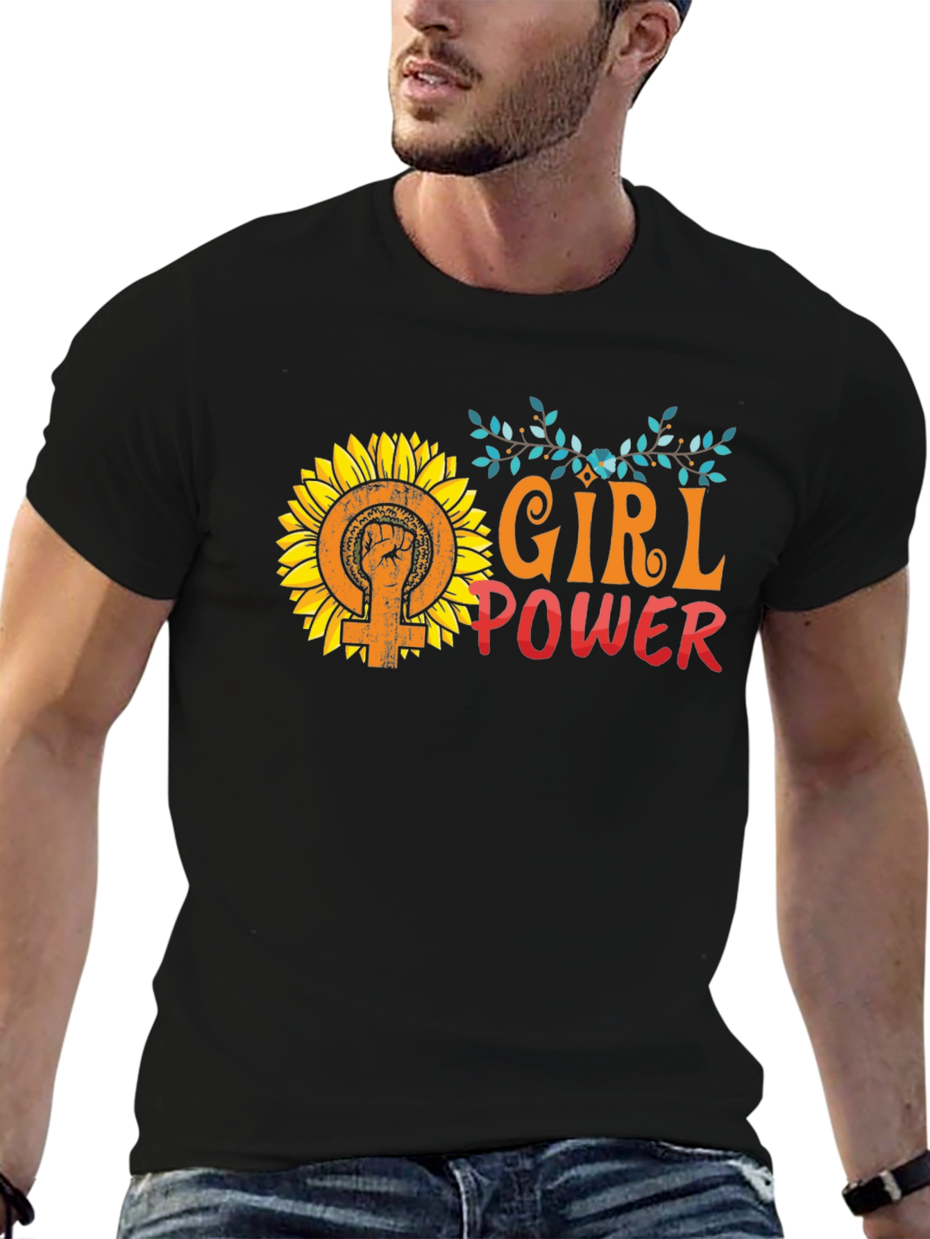 Girl Power Sunflower Graphic Tee