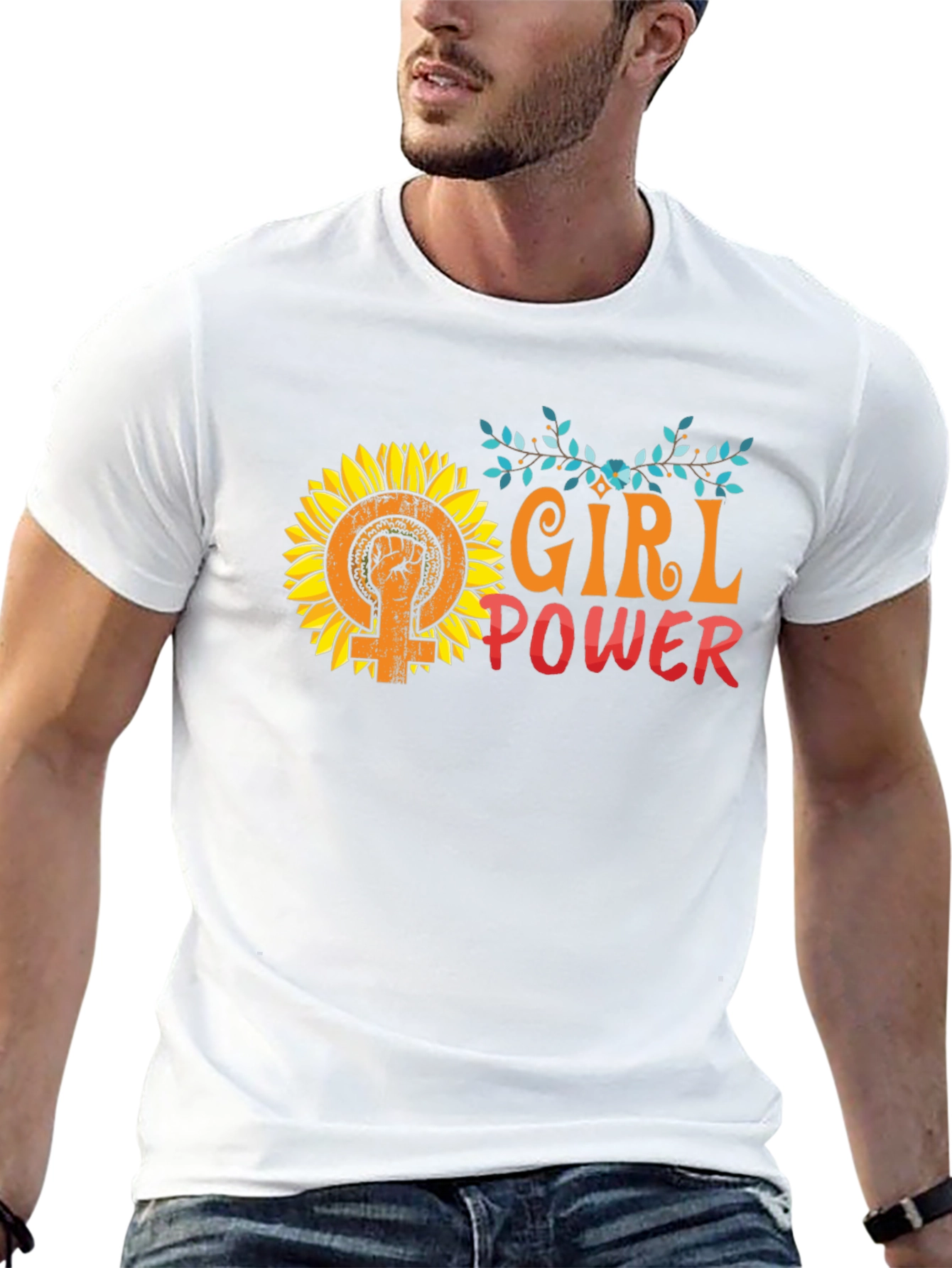 Girl Power Sunflower Graphic Tee