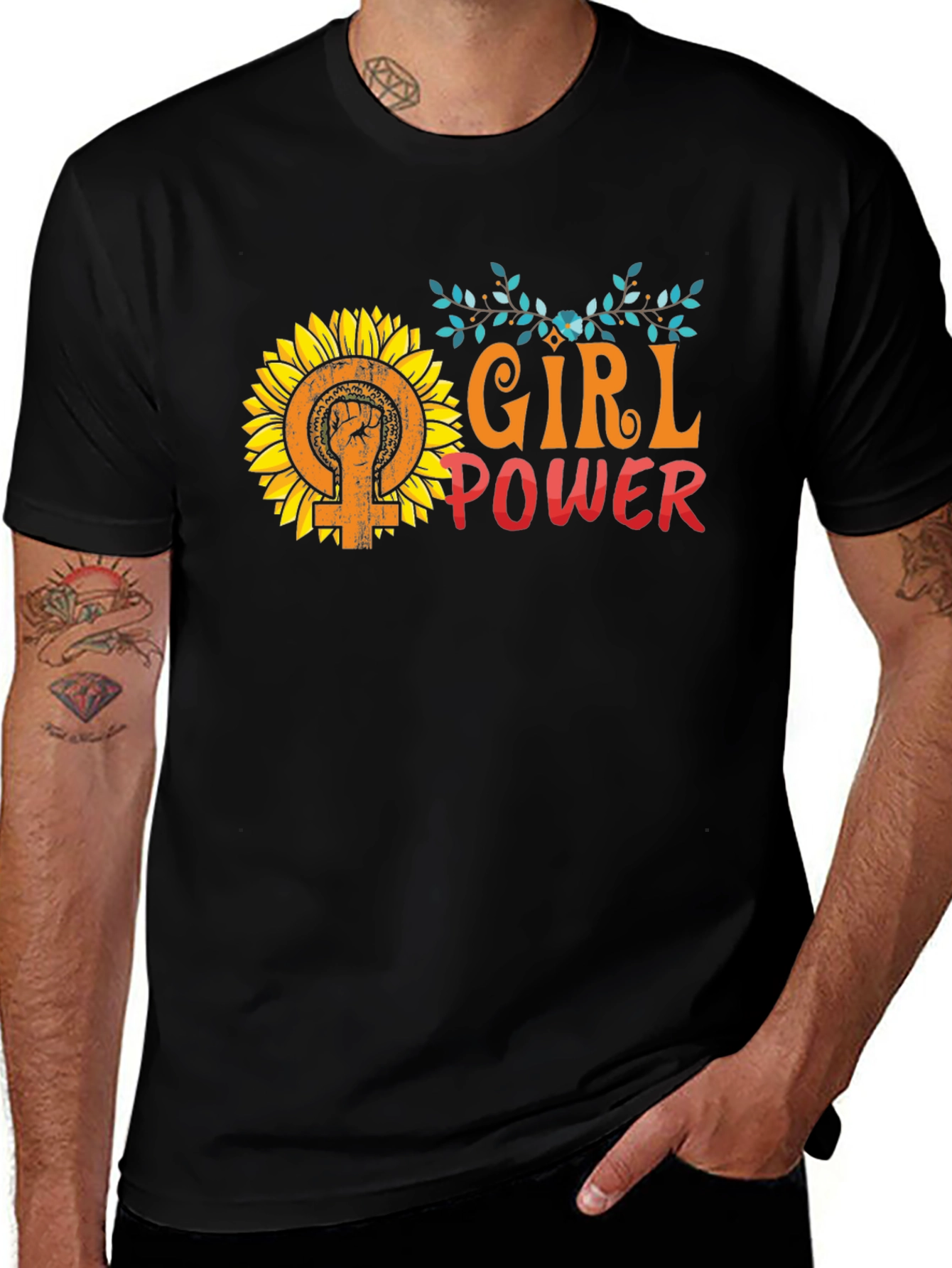 Girl Power Sunflower Graphic Tee
