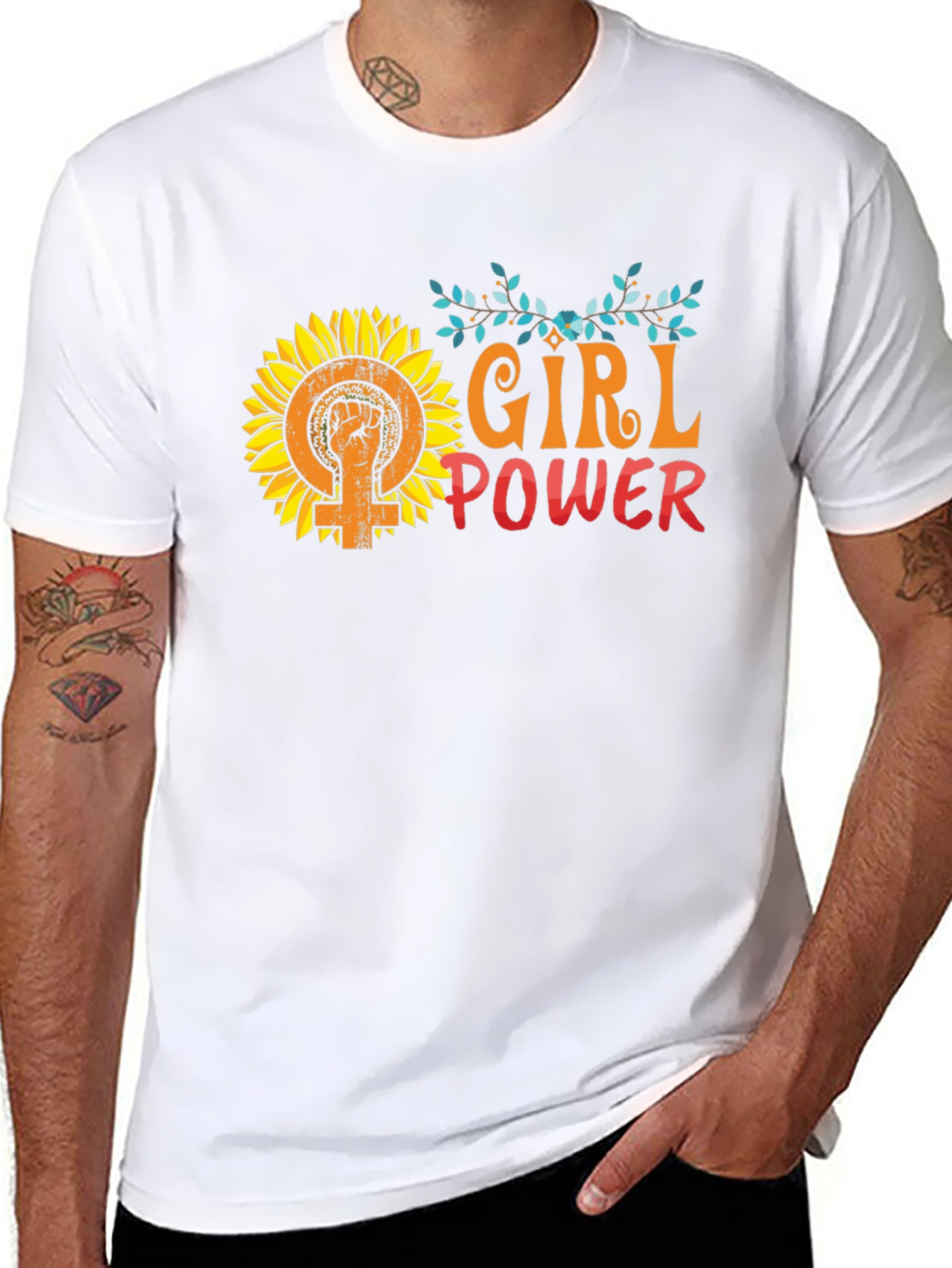 Girl Power Sunflower Graphic Tee