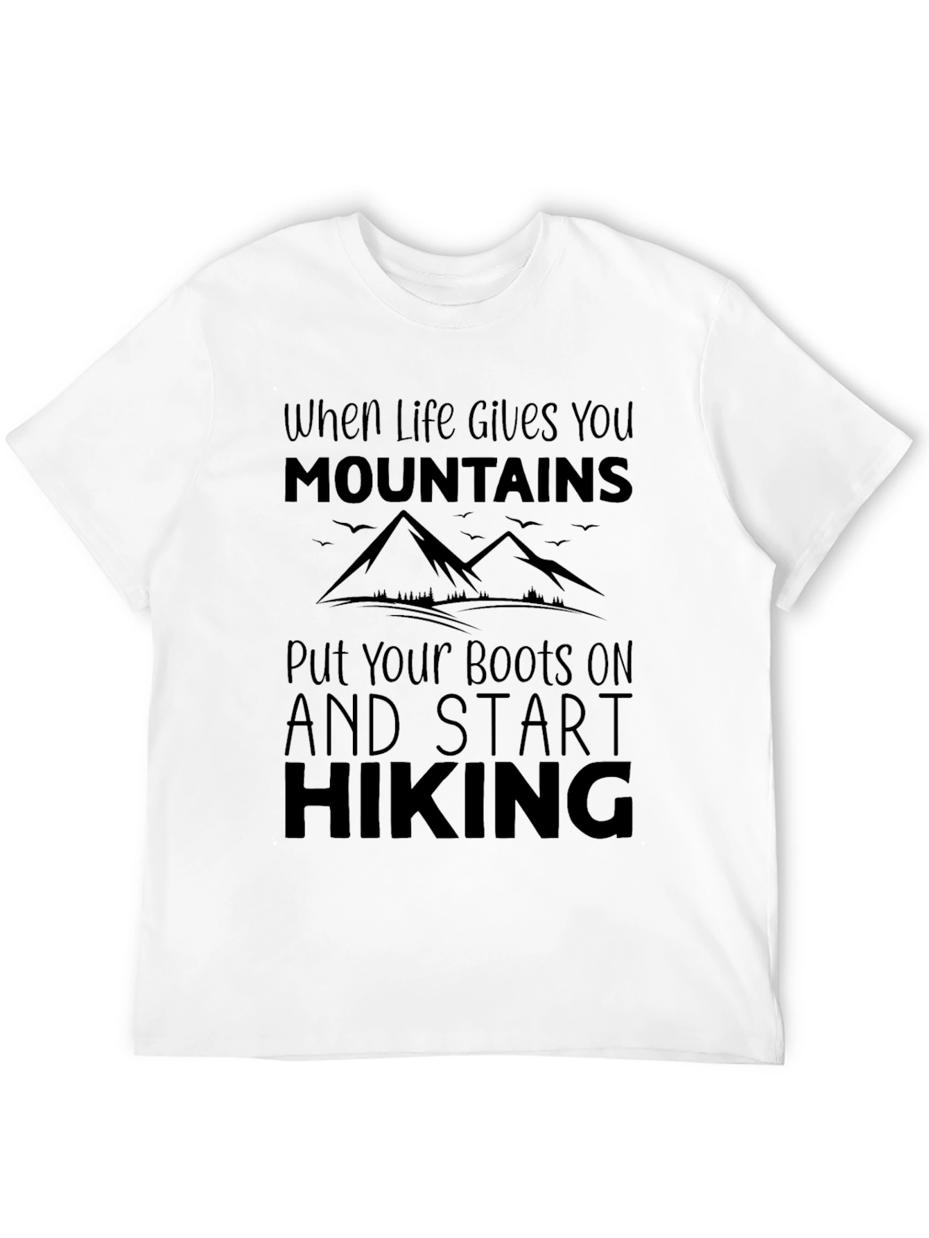 Mountains Hiking Black T-Shirt