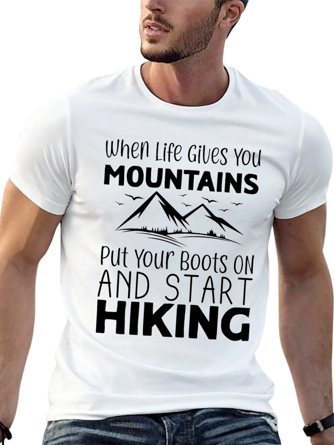 Mountains Hiking Black T-Shirt