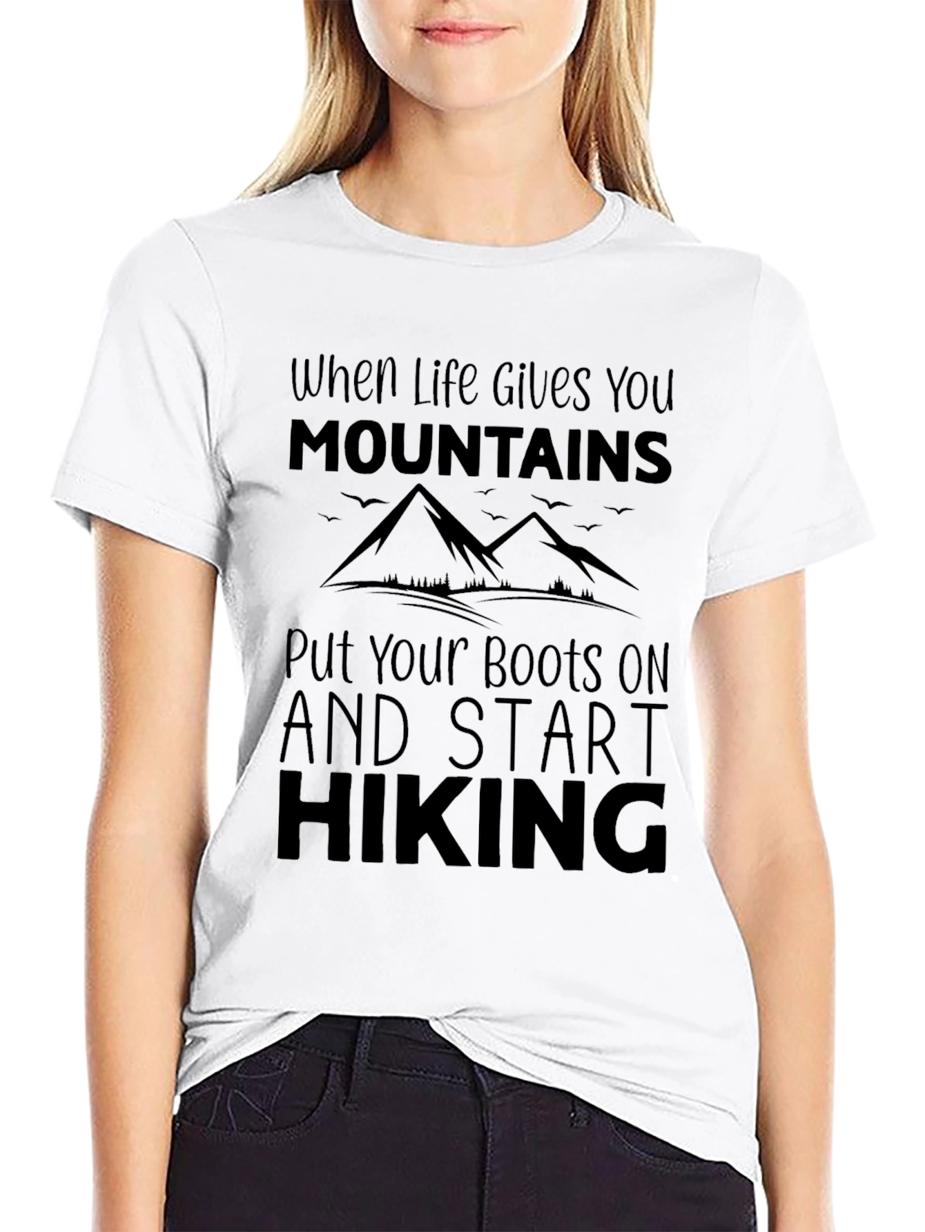 Mountains Hiking Black T-Shirt