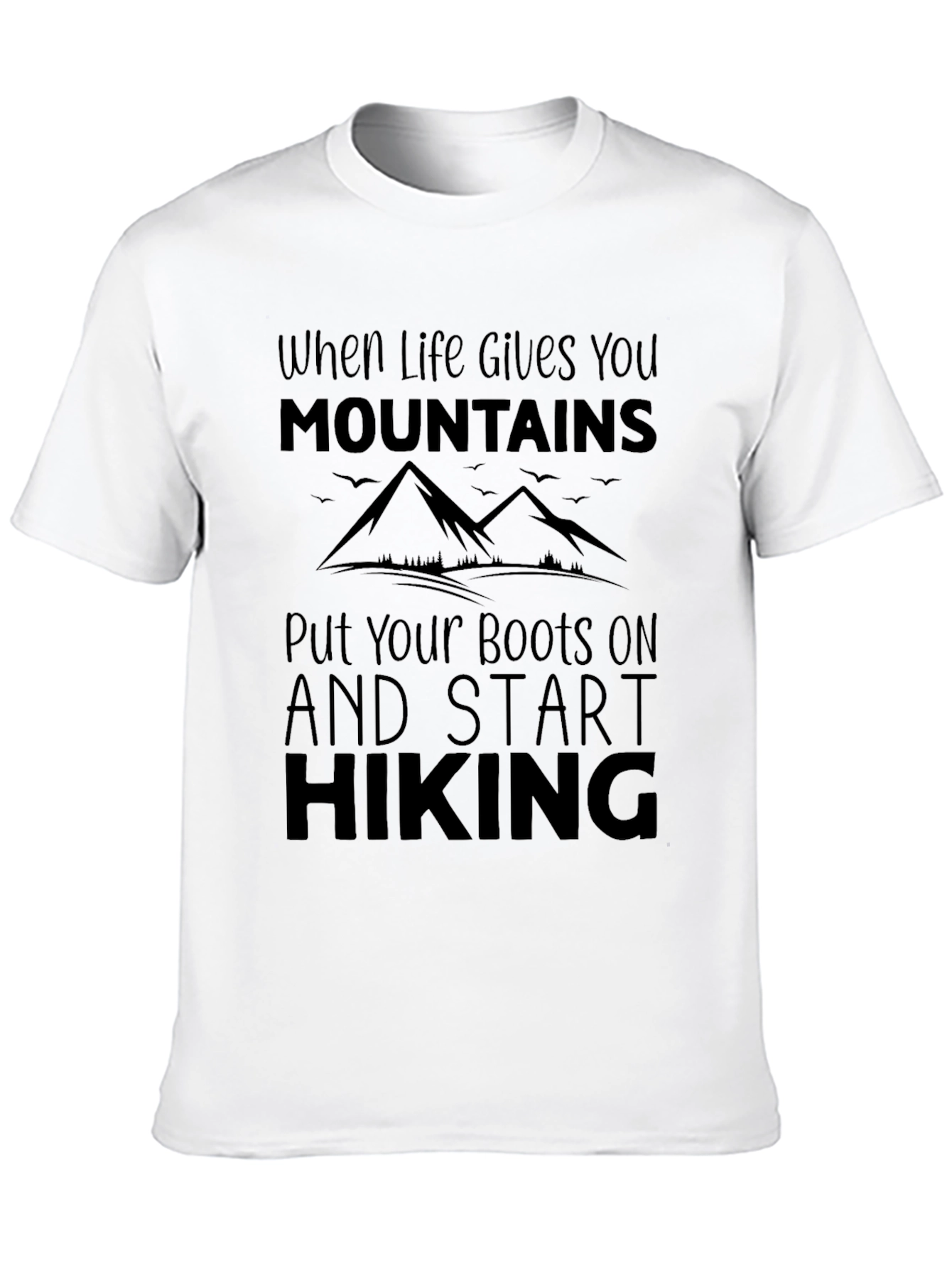 Mountains Hiking Black T-Shirt