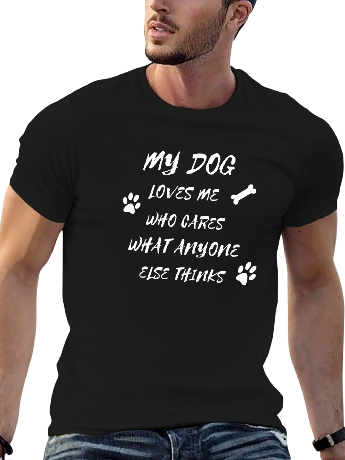 Dog Lover Tee: My Dog Loves Me Slogan T-Shirt