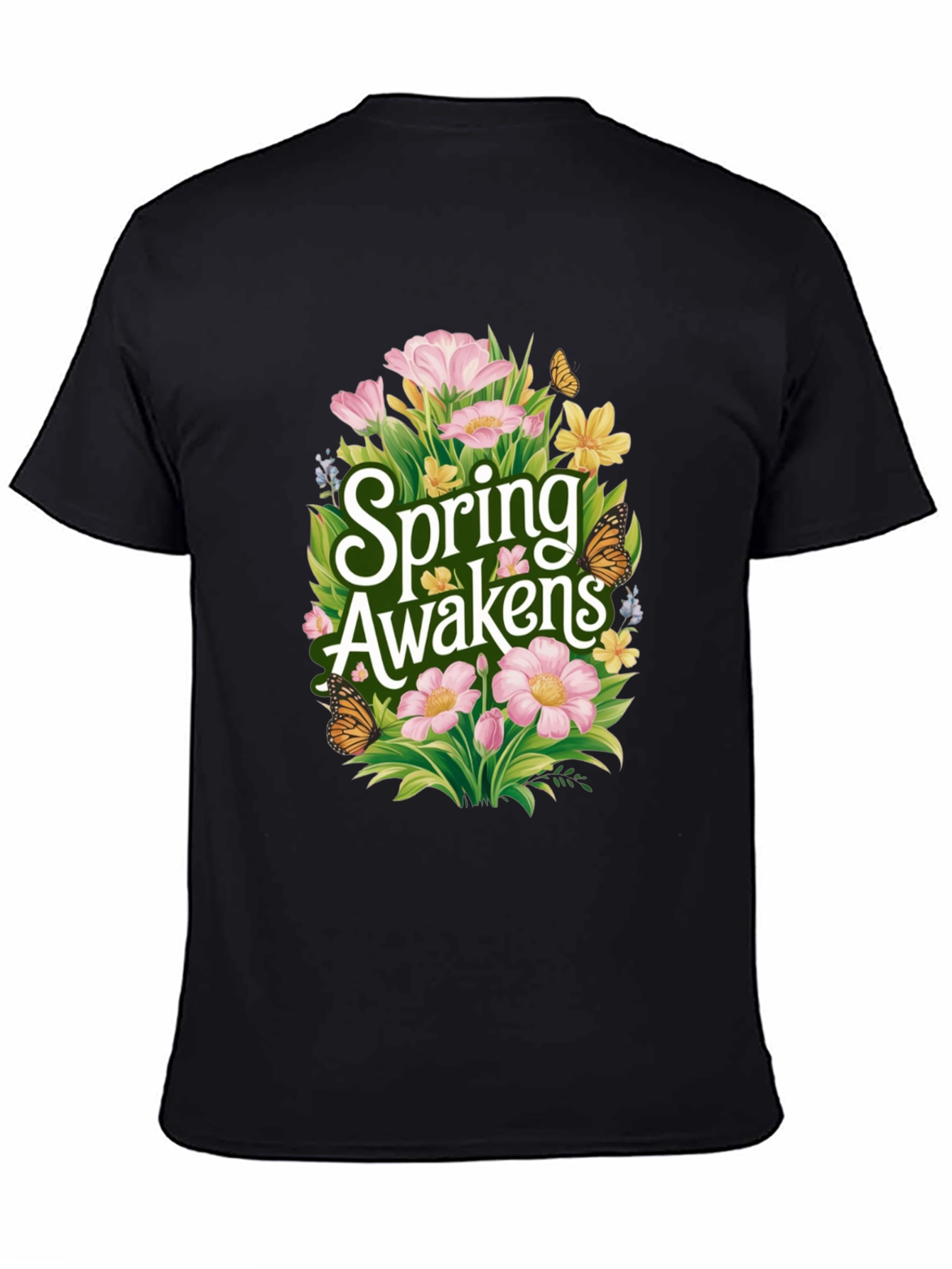 Spring Awakens Black Graphic Tee