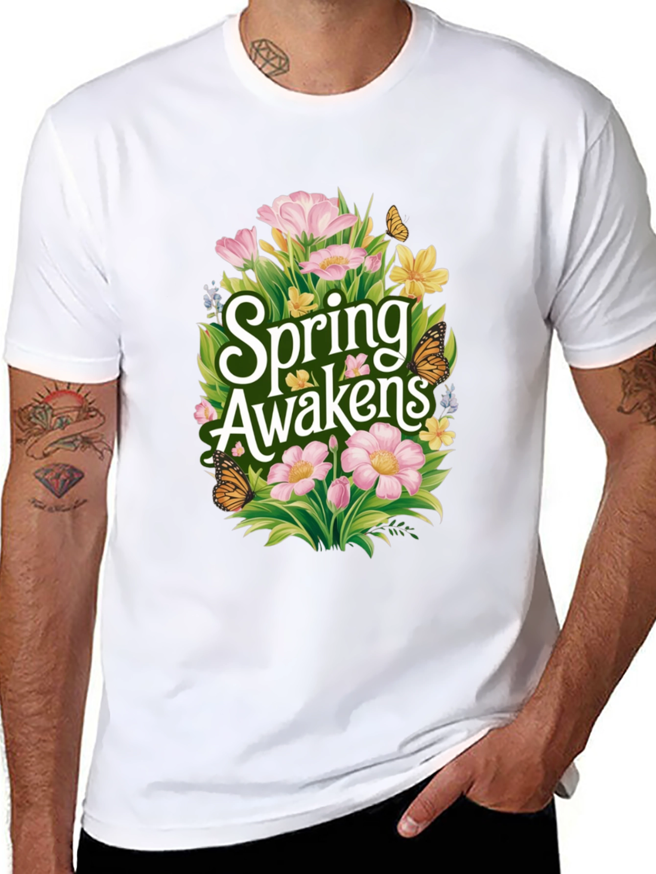 Spring Awakens Black Graphic Tee