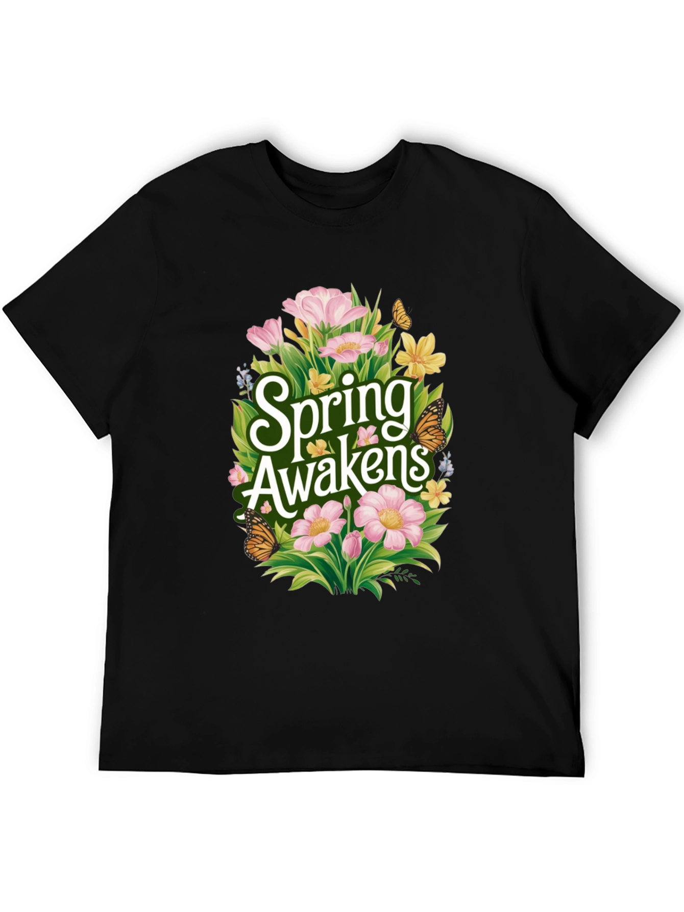 Spring Awakens Black Graphic Tee