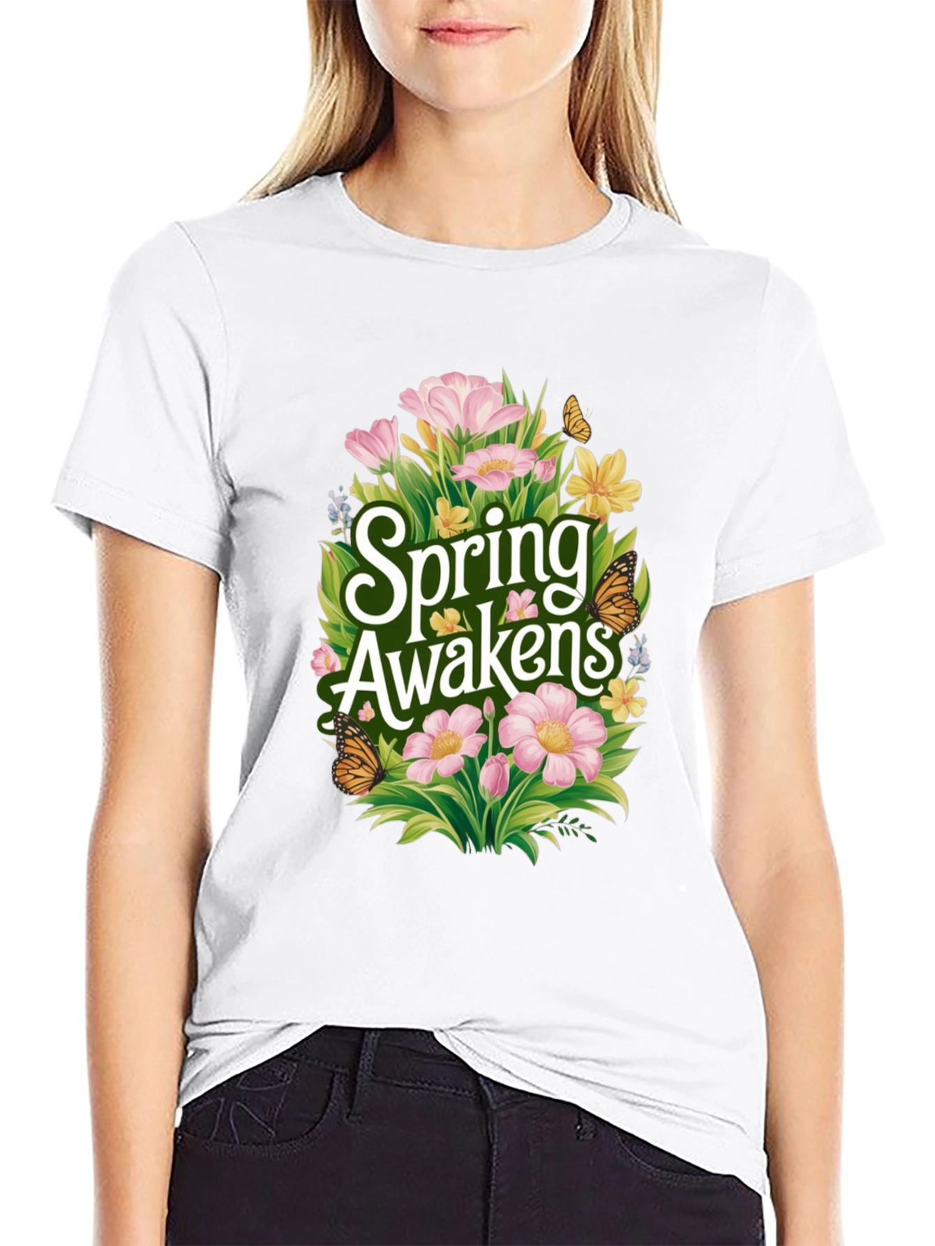 Spring Awakens Black Graphic Tee