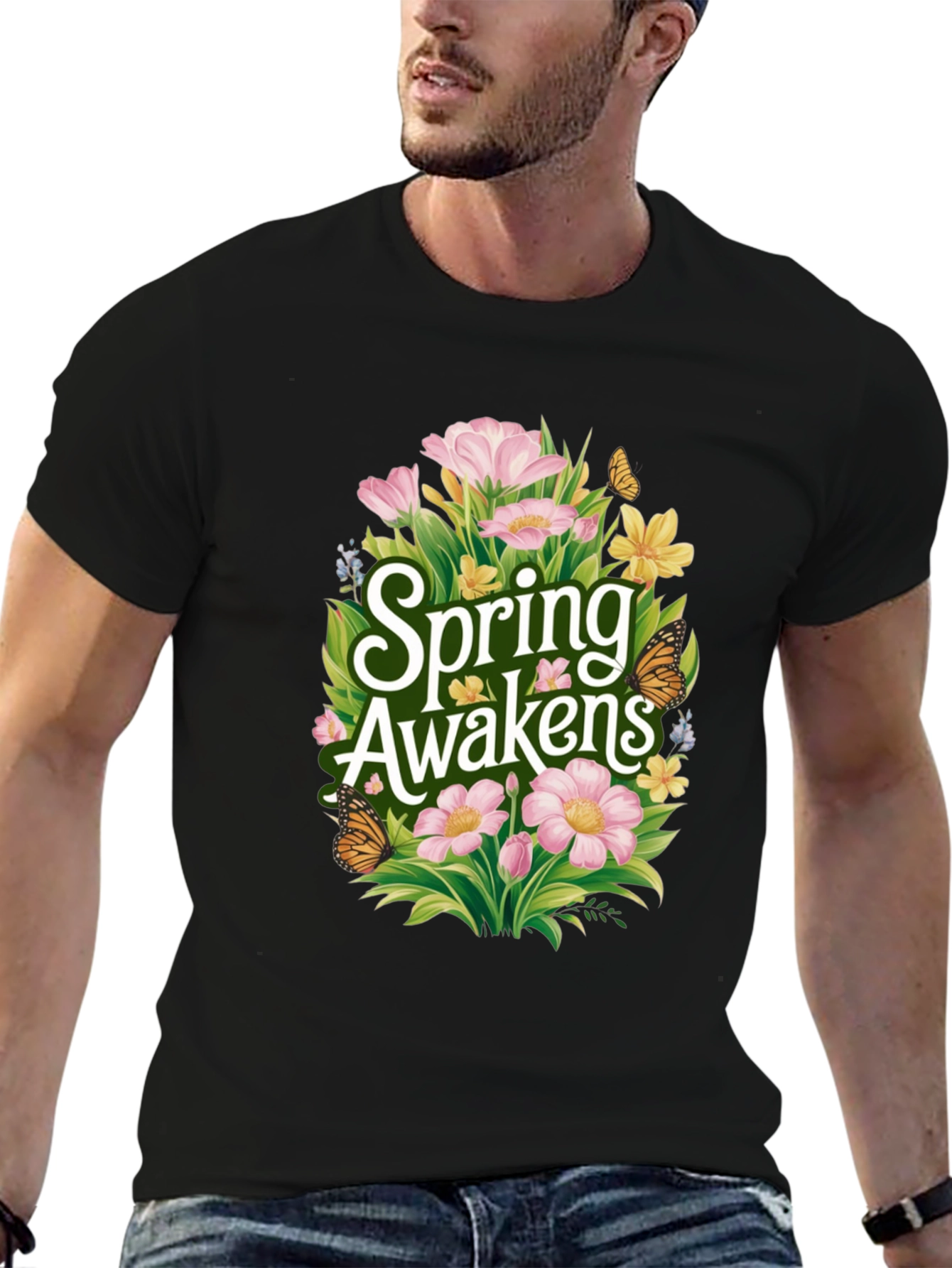 Spring Awakens Black Graphic Tee
