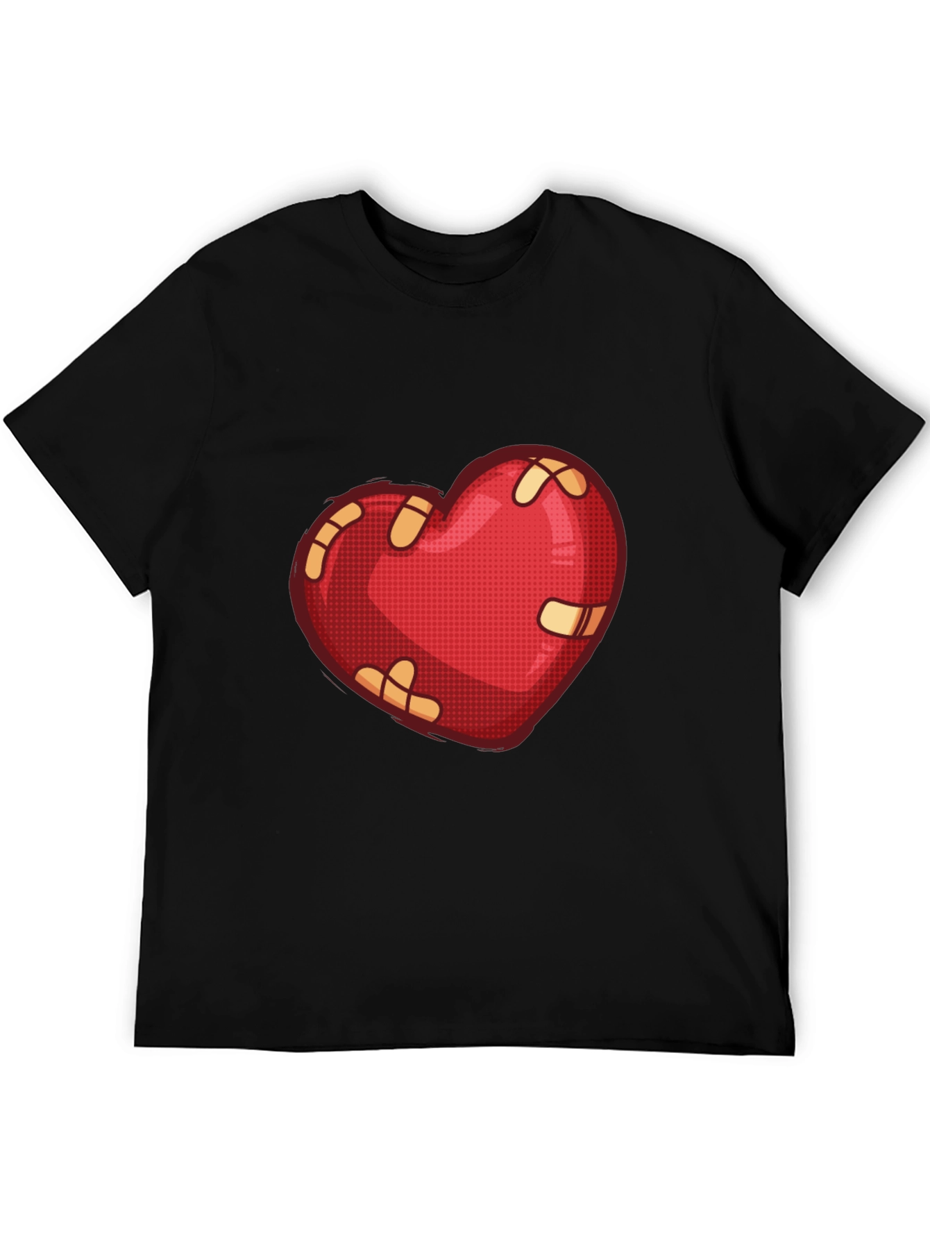 Mended Heart Graphic Tee - Black Casual T-Shirt