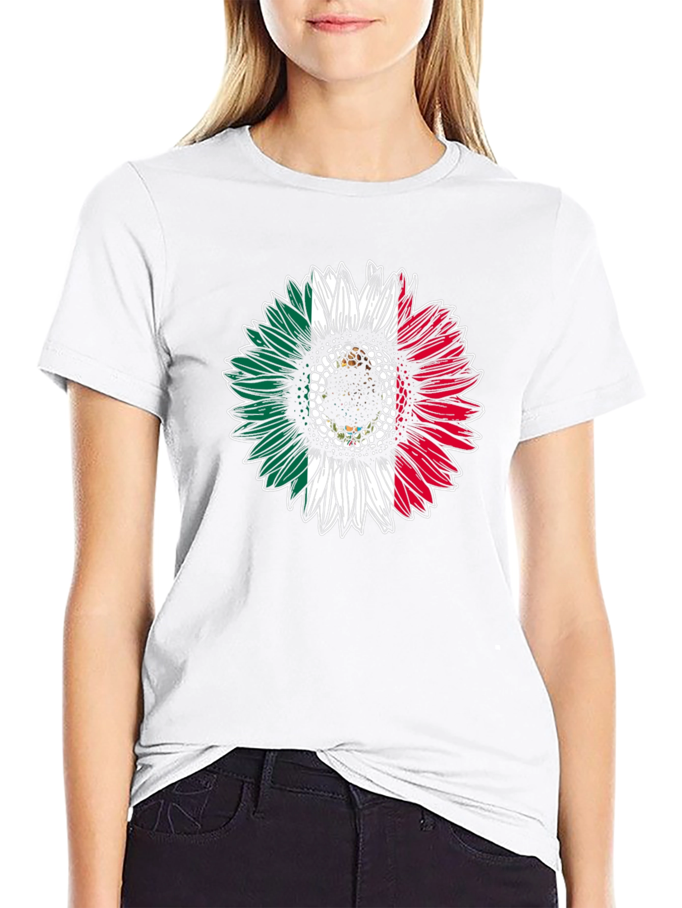 Mexican Flag Sunflower T-Shirt