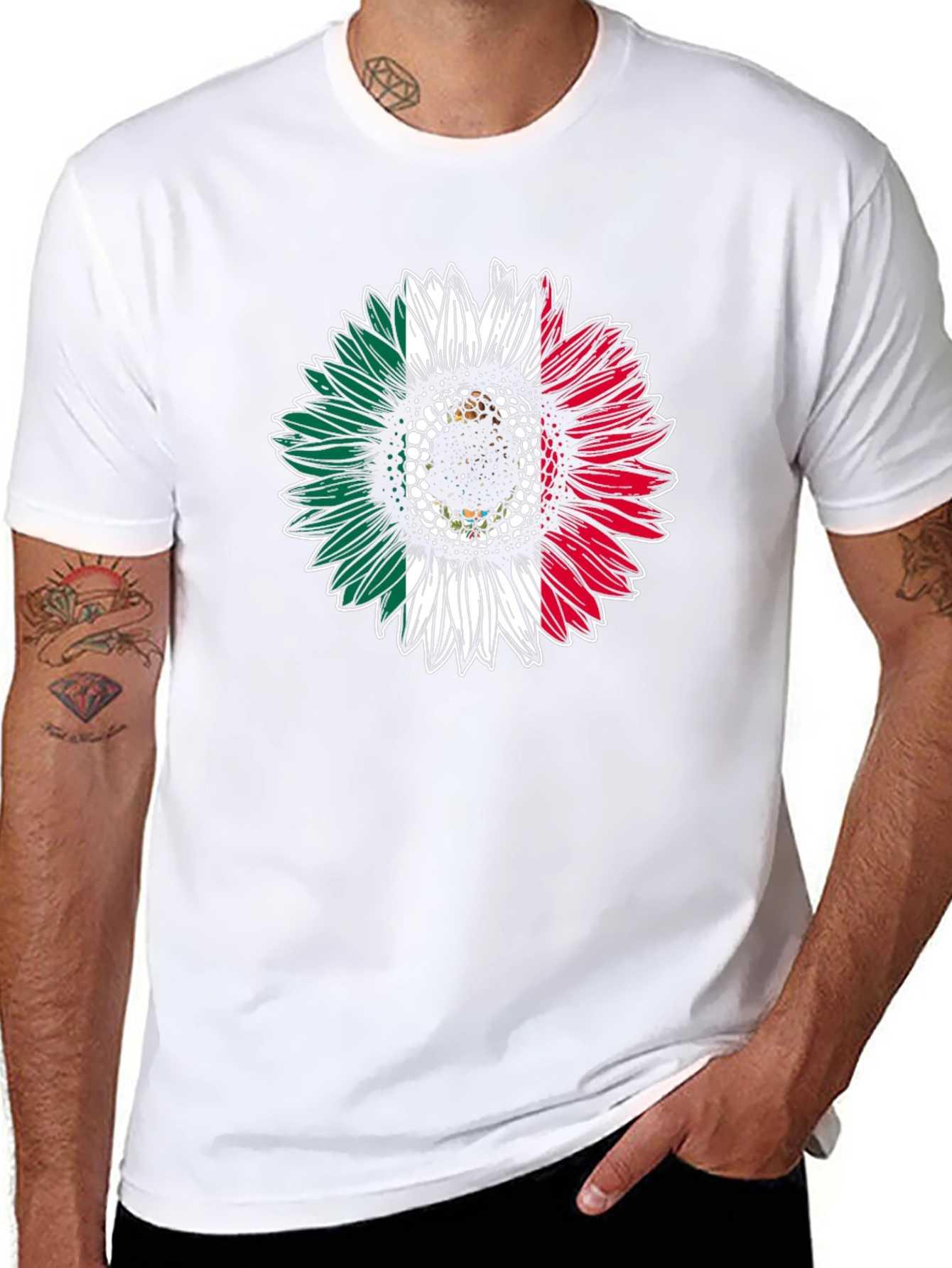 Mexican Flag Sunflower T-Shirt