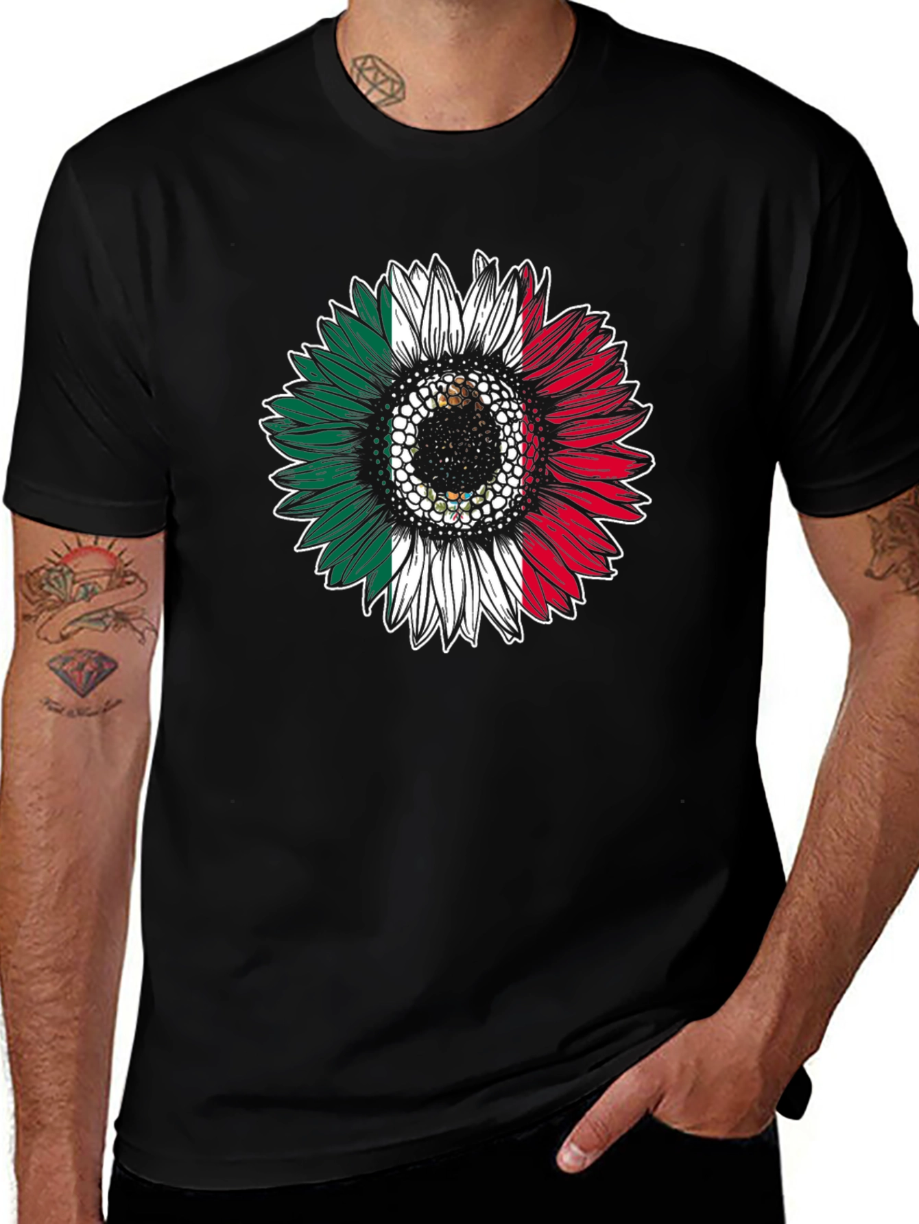 Mexican Flag Sunflower T-Shirt