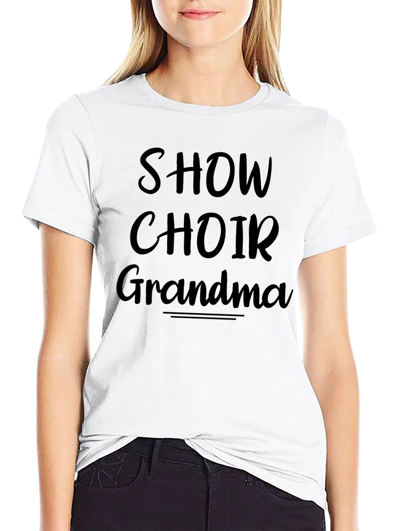 Show Choir Grandma Black Graphic T-Shirt