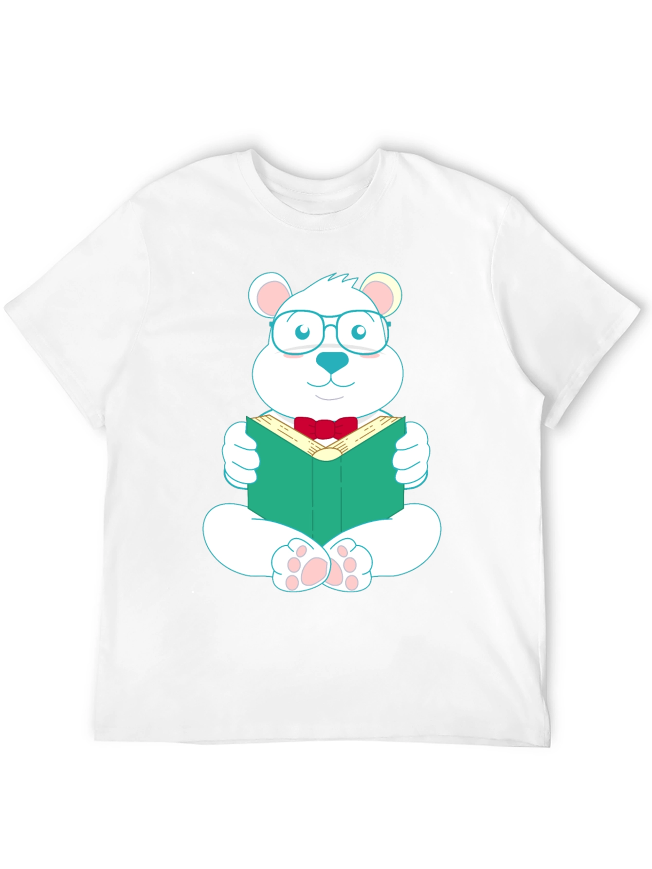 Black T-Shirt with Reading Bear Graphic