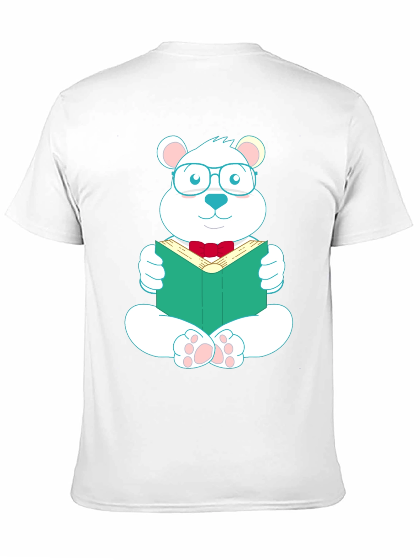 Black T-Shirt with Reading Bear Graphic