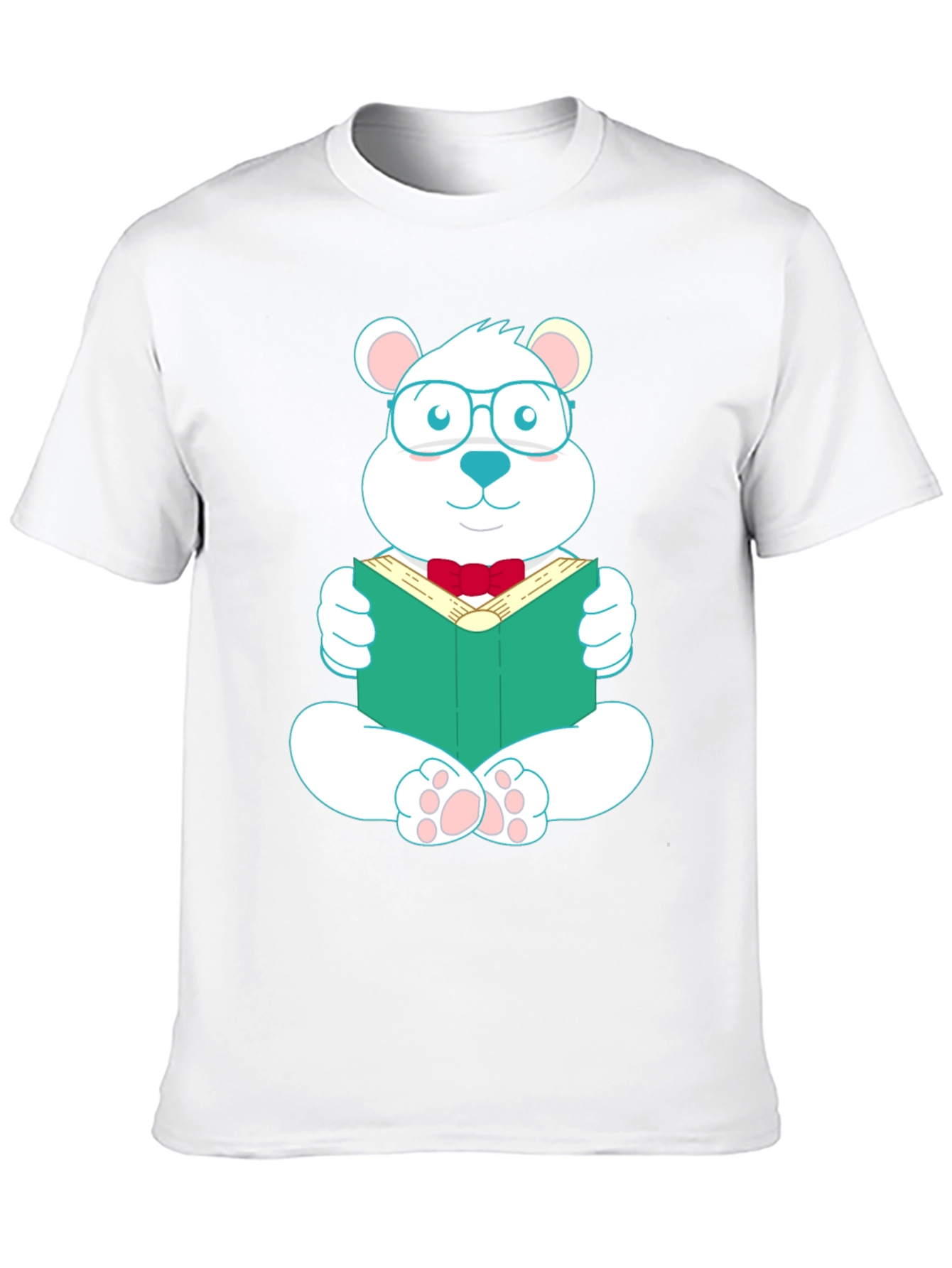 Black T-Shirt with Reading Bear Graphic
