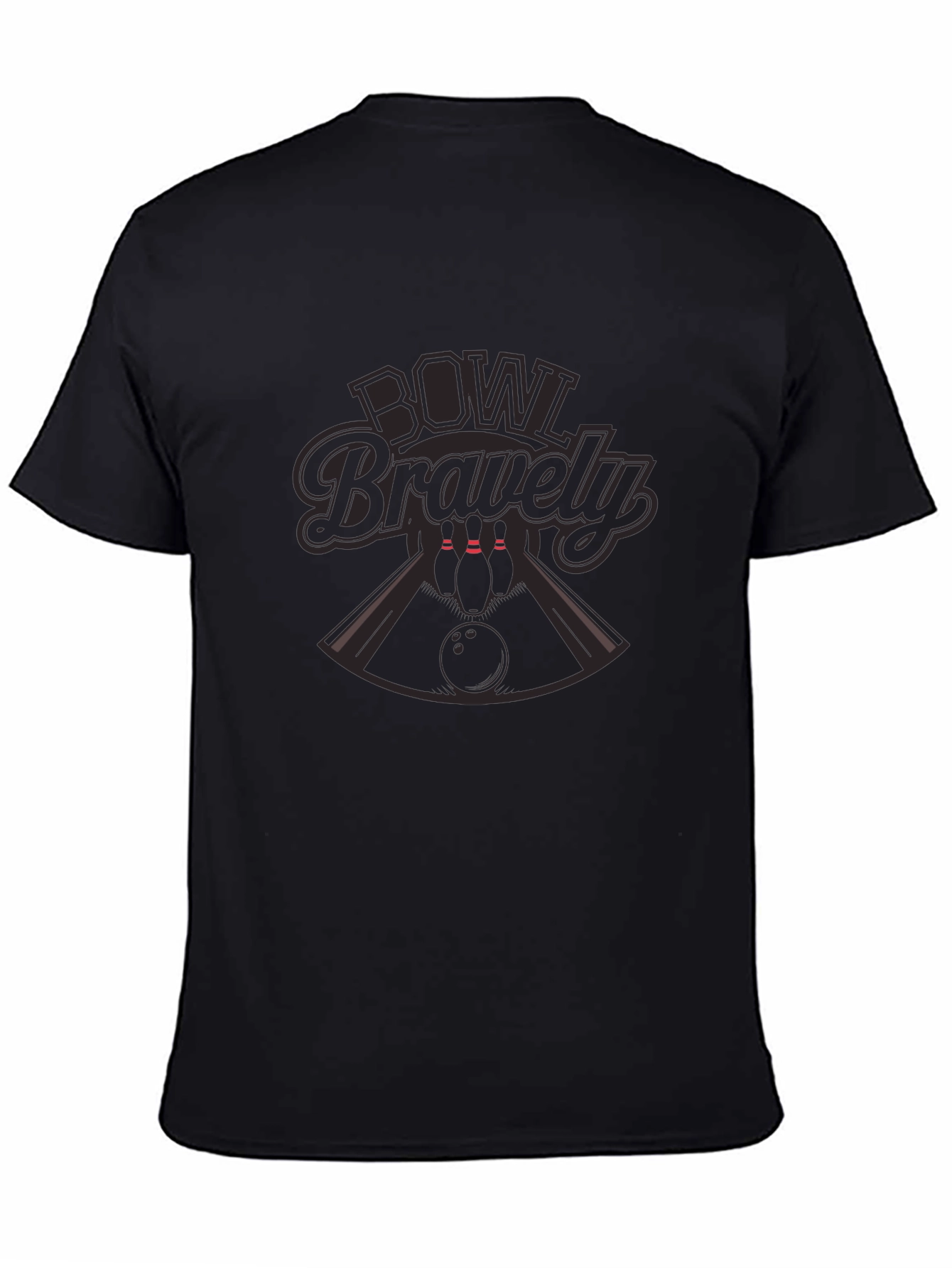 Bowl Bravely Graphic T-Shirt - Bowling Design Tee