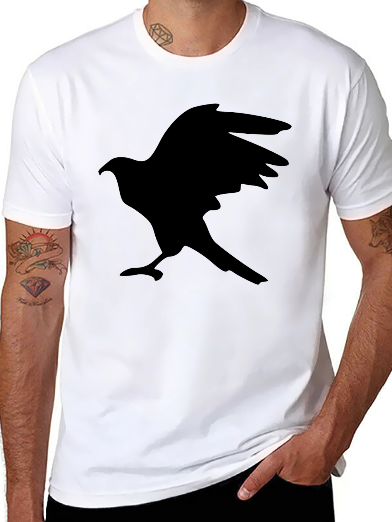 Black Raven Graphic T-Shirt - Mens Casual Tee