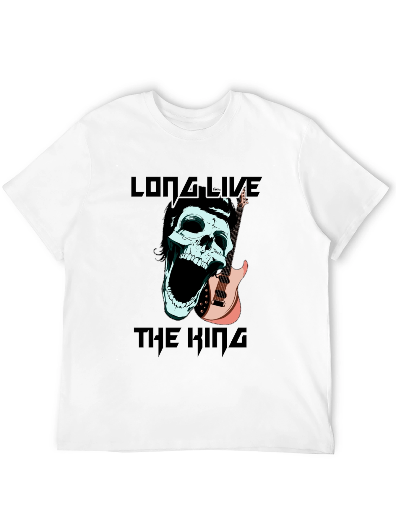 Long Live the King T-Shirt Skull & Guitar Design