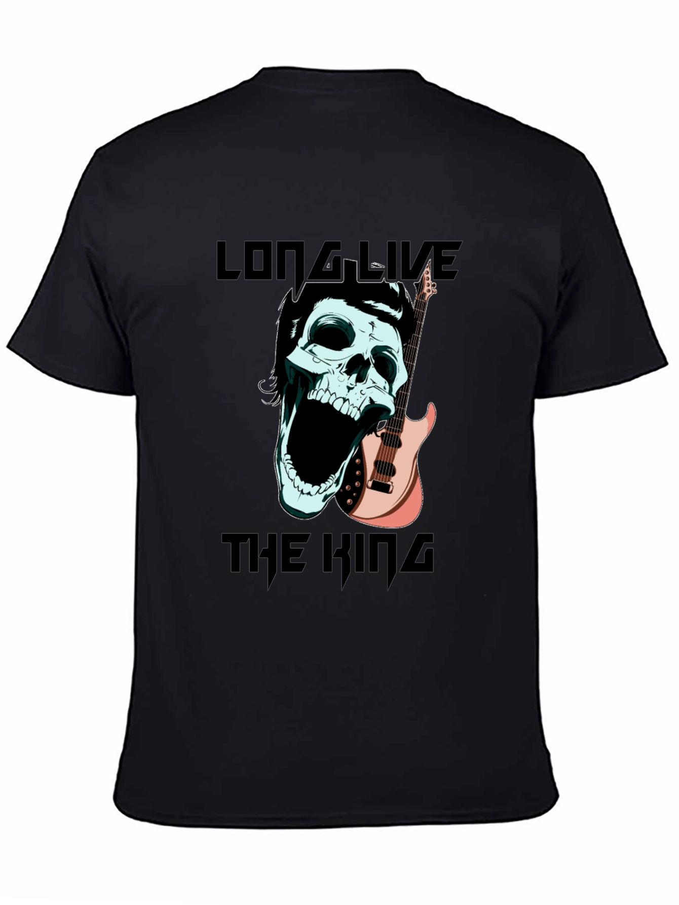 Long Live the King T-Shirt Skull & Guitar Design