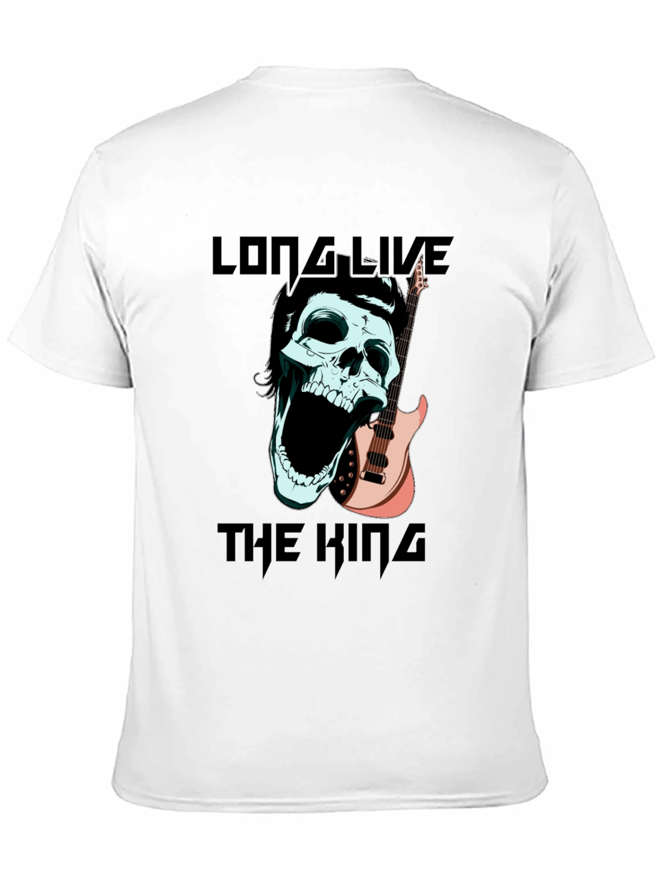 Long Live the King T-Shirt Skull & Guitar Design
