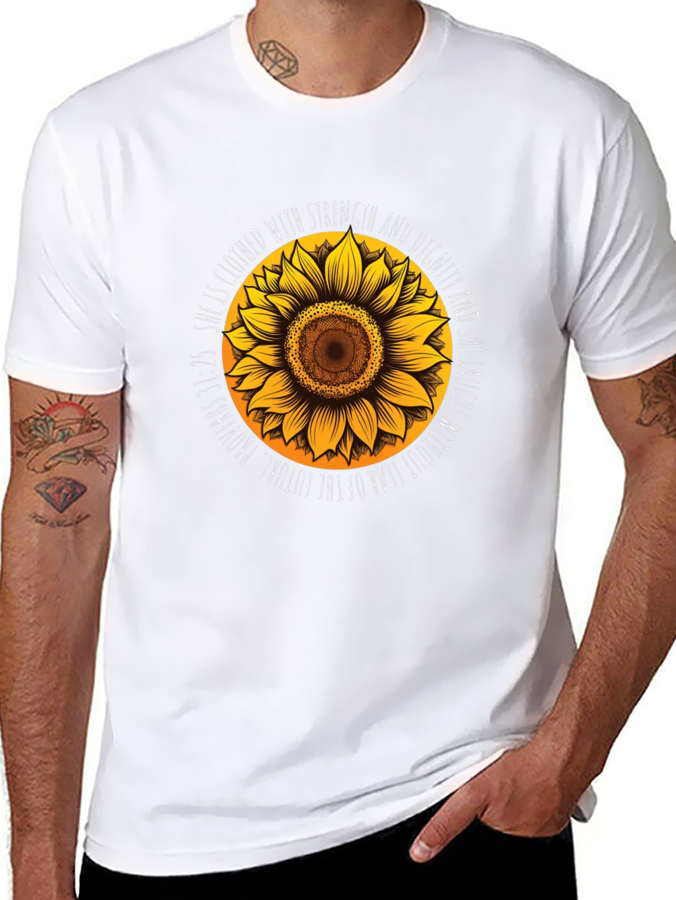 Sunflower Proverbs T-Shirt: Strength & Dignity