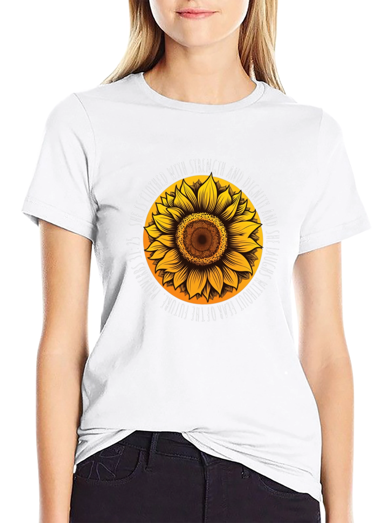 Sunflower Proverbs T-Shirt: Strength & Dignity