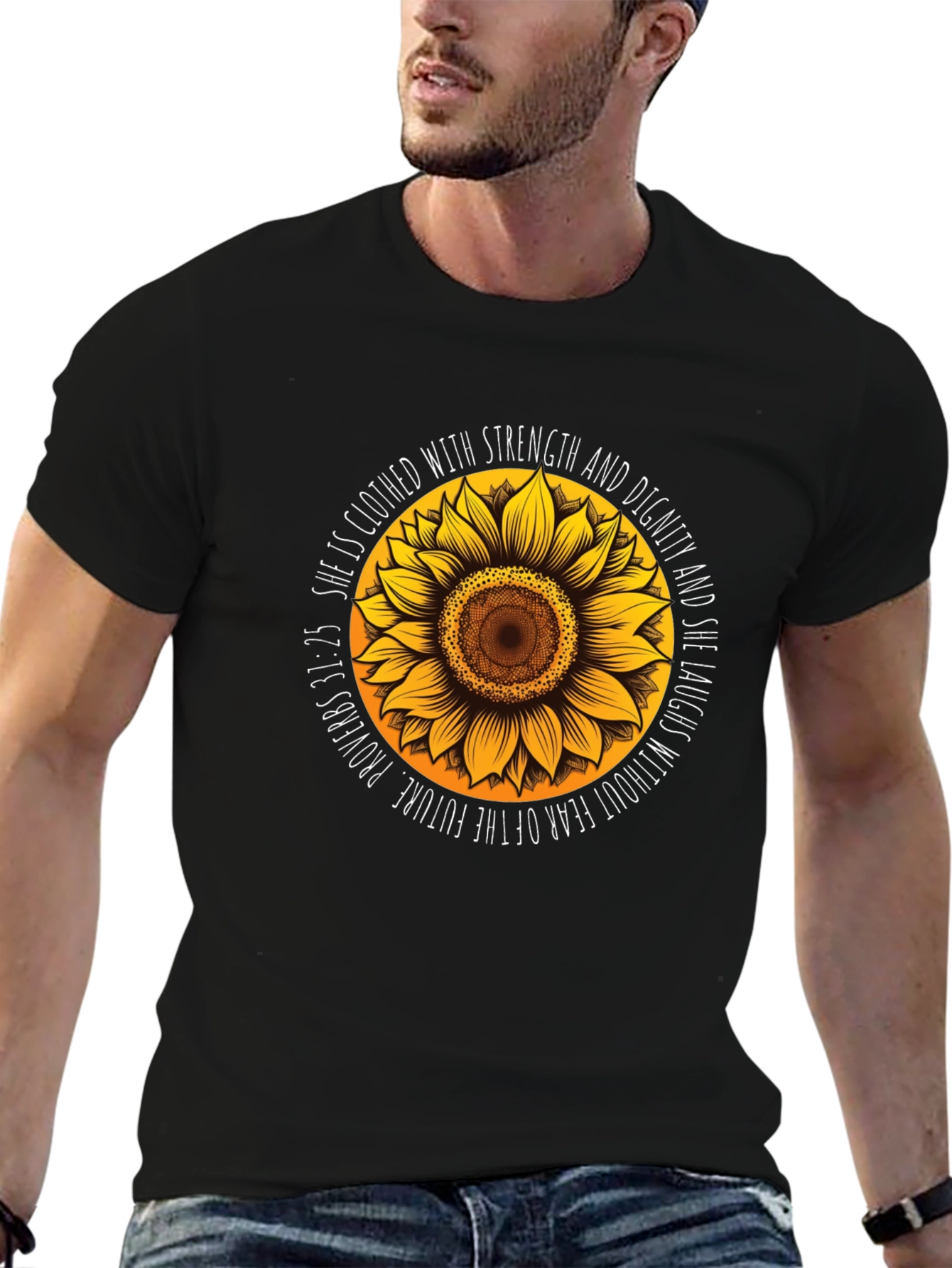Sunflower Proverbs T-Shirt: Strength & Dignity