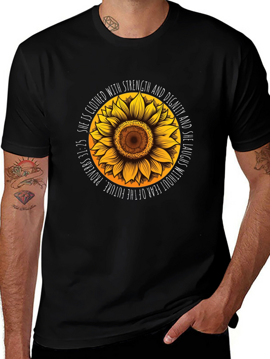 Sunflower Proverbs T-Shirt: Strength & Dignity