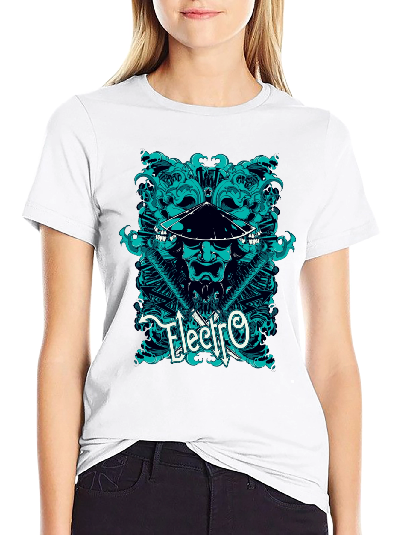 Electro Samurai Graphic Tee - Cool Asian Inspired Design