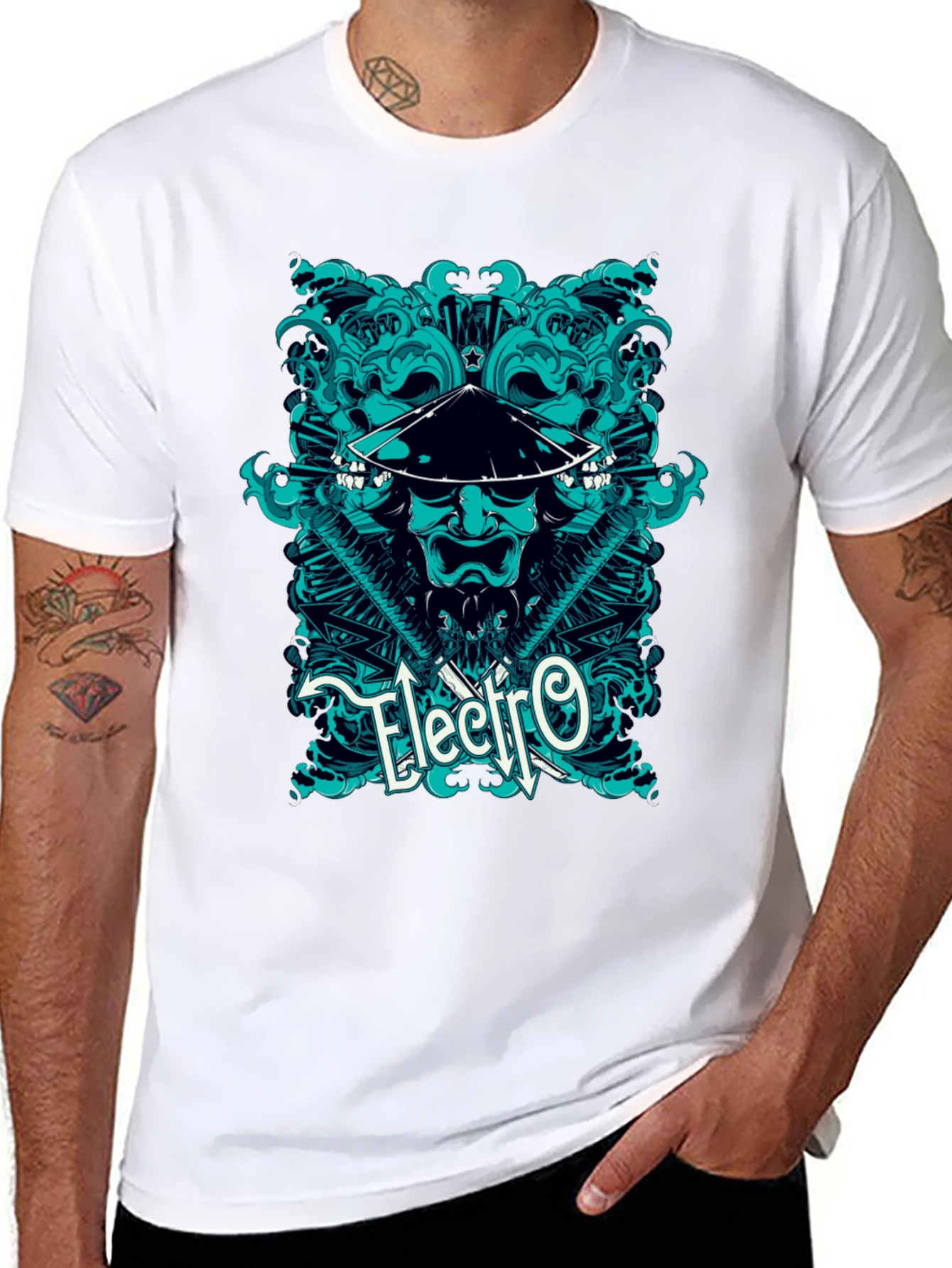 Electro Samurai Graphic Tee - Cool Asian Inspired Design