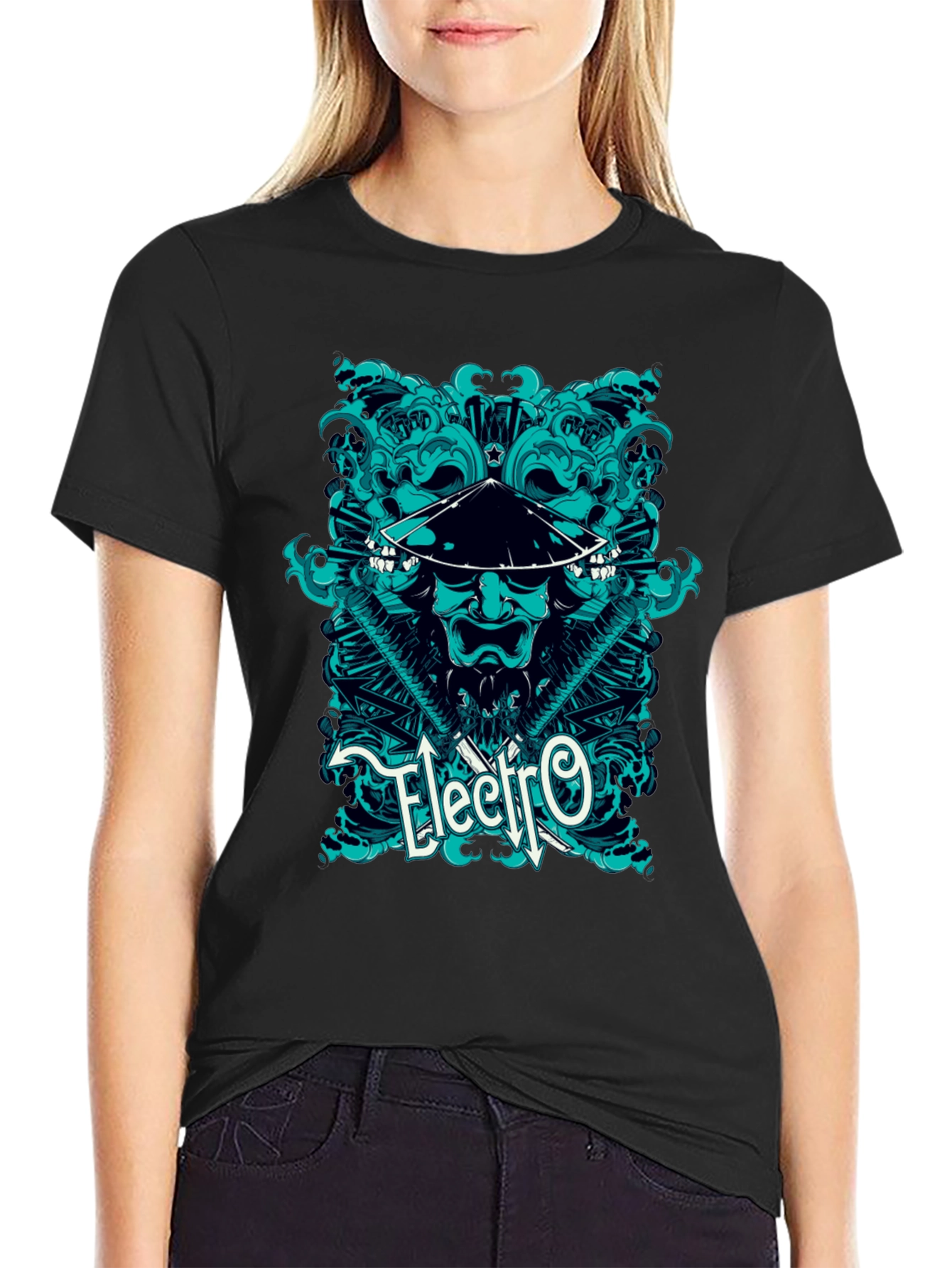 Electro Samurai Graphic Tee - Cool Asian Inspired Design