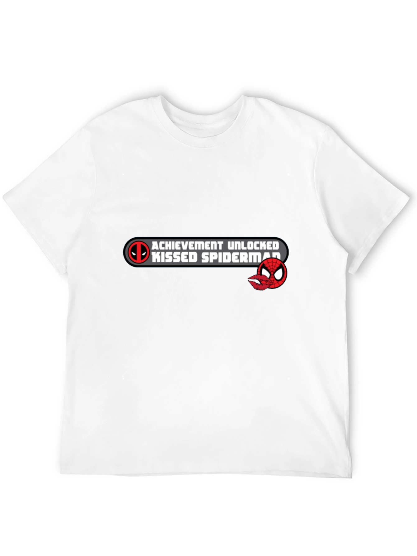 Achievement Unlocked: Kissed Spiderman Black T-Shirt