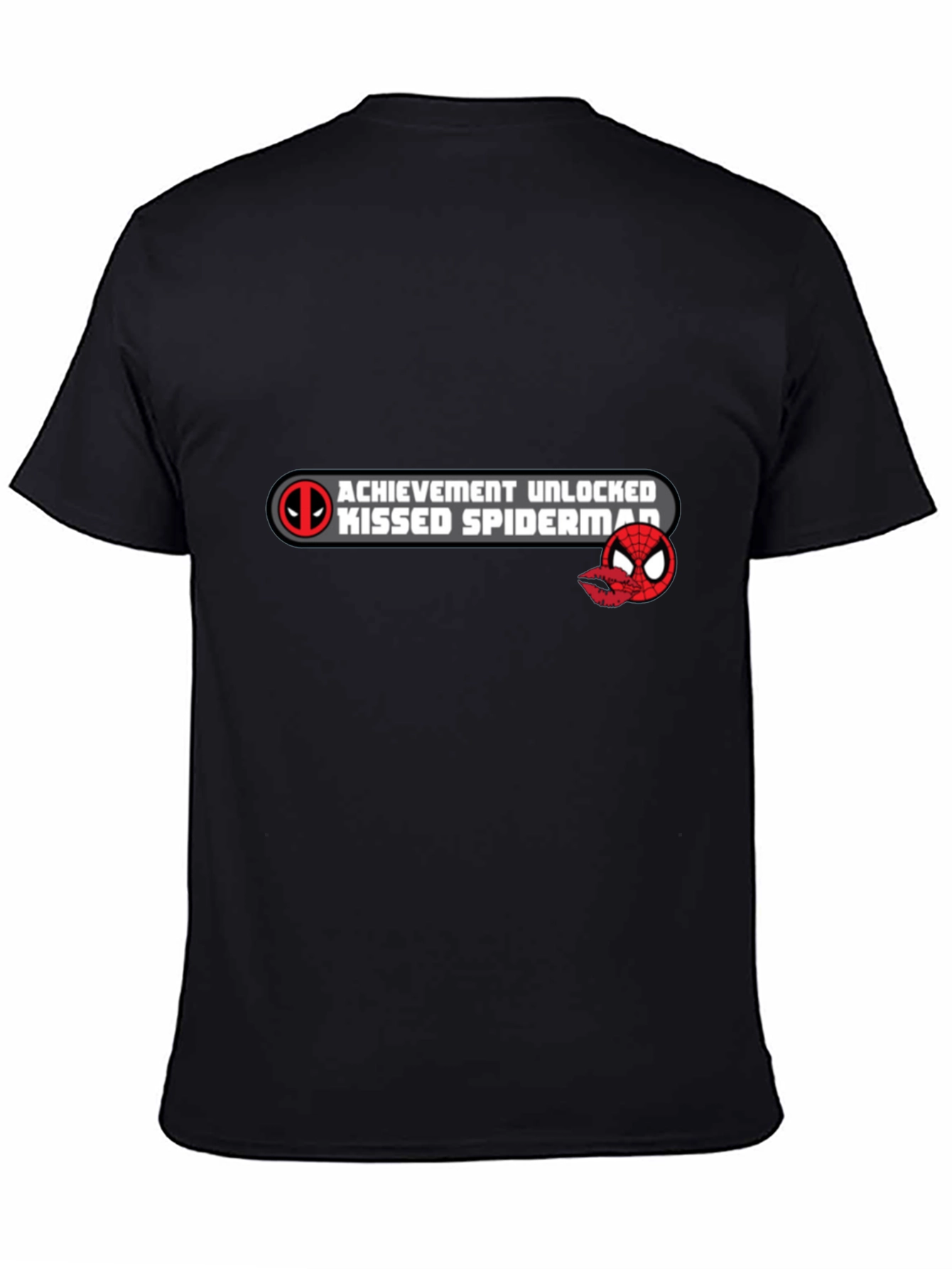 Achievement Unlocked: Kissed Spiderman Black T-Shirt