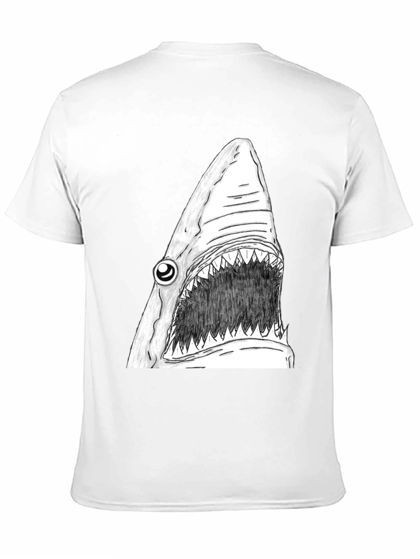 Shark Graphic Tee - Mens Black Cotton T-Shirt