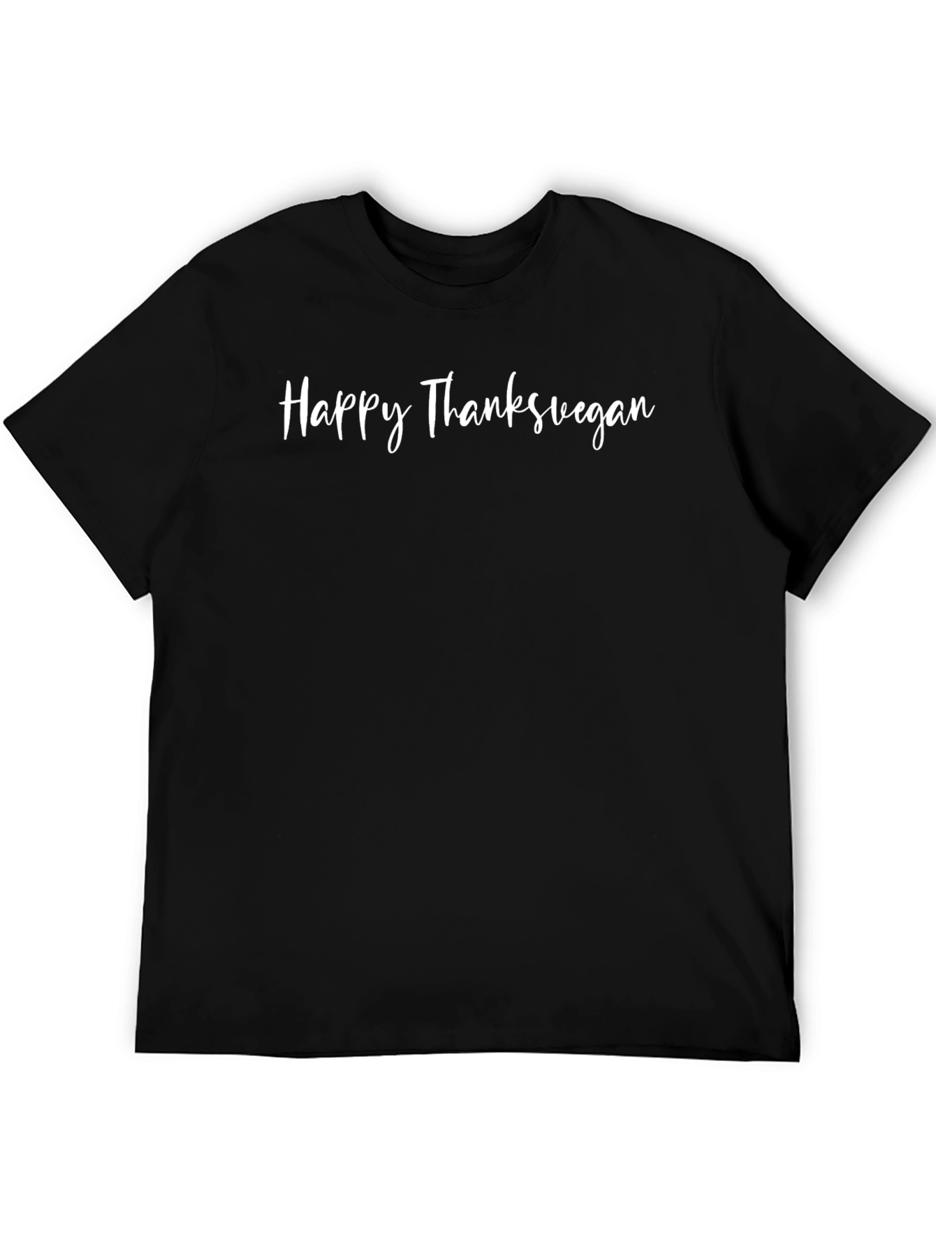 Happy Thanksvegan T-Shirt - Black Vegan Thanksgiving Tee
