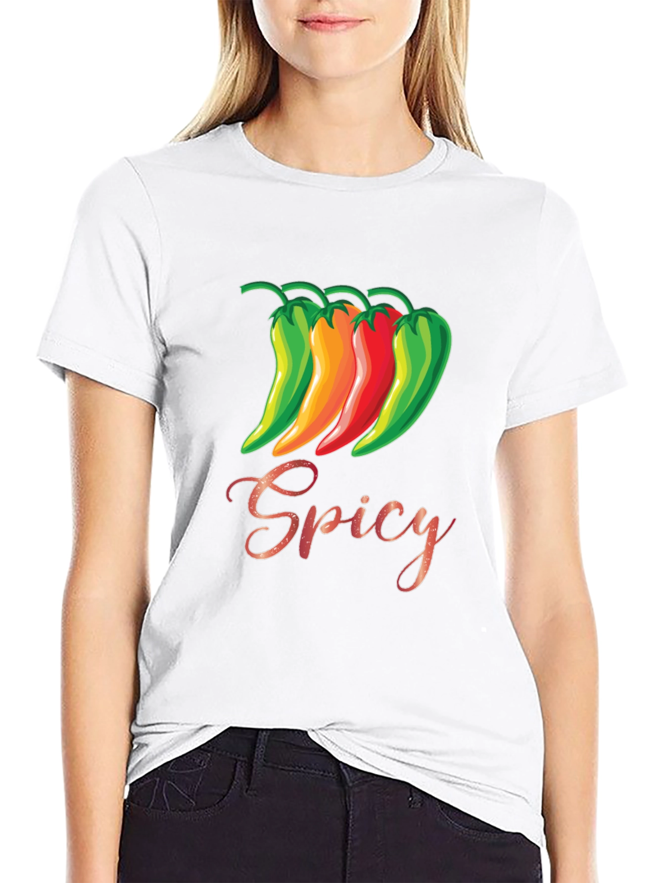 Spicy Pepper Graphic T-Shirt - Black