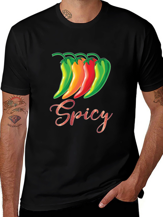 Spicy Pepper Graphic T-Shirt - Black
