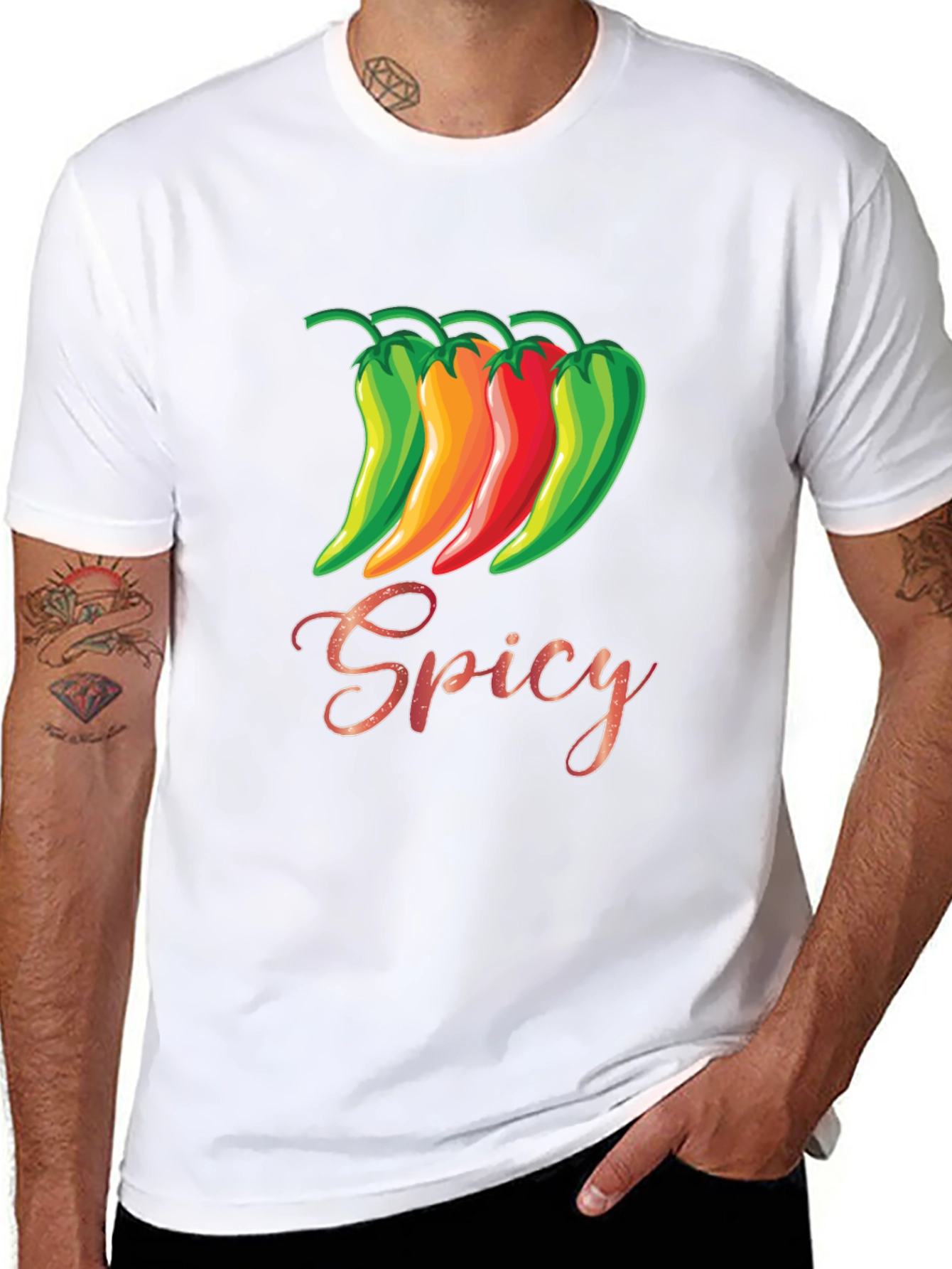 Spicy Pepper Graphic T-Shirt - Black